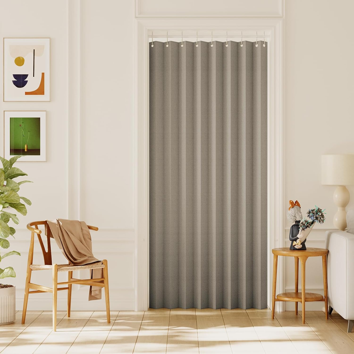 HVERSAILTEX Blackout Linen Curtain 1 Panel Heather Taupe