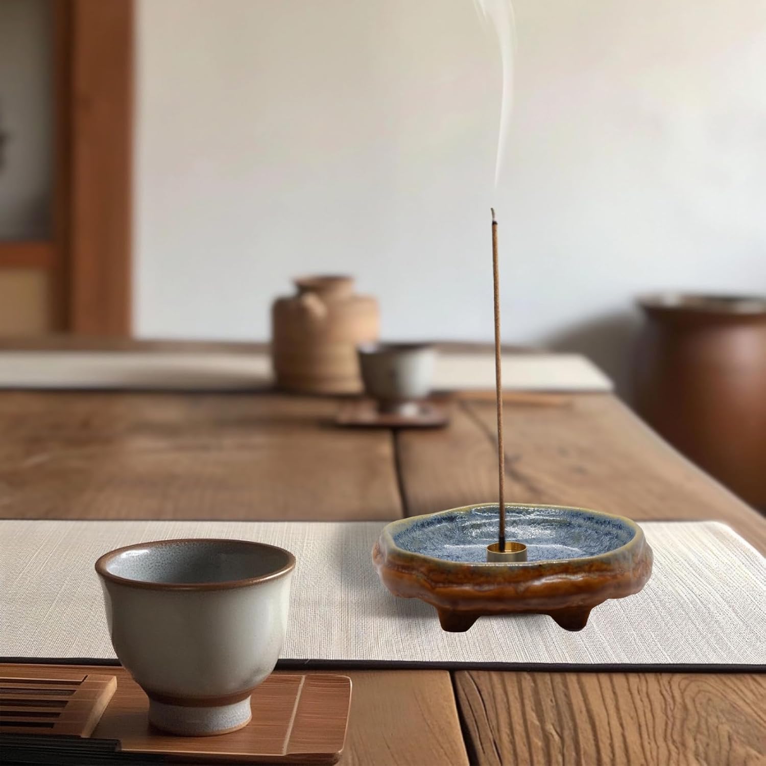 Ceramic Incense Burner Holder for Sticks and Cones