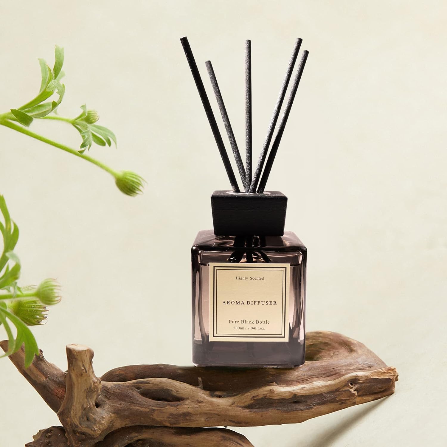 XEPTLE White Musk Cedar Reed Diffuser Set 704 Oz - Black