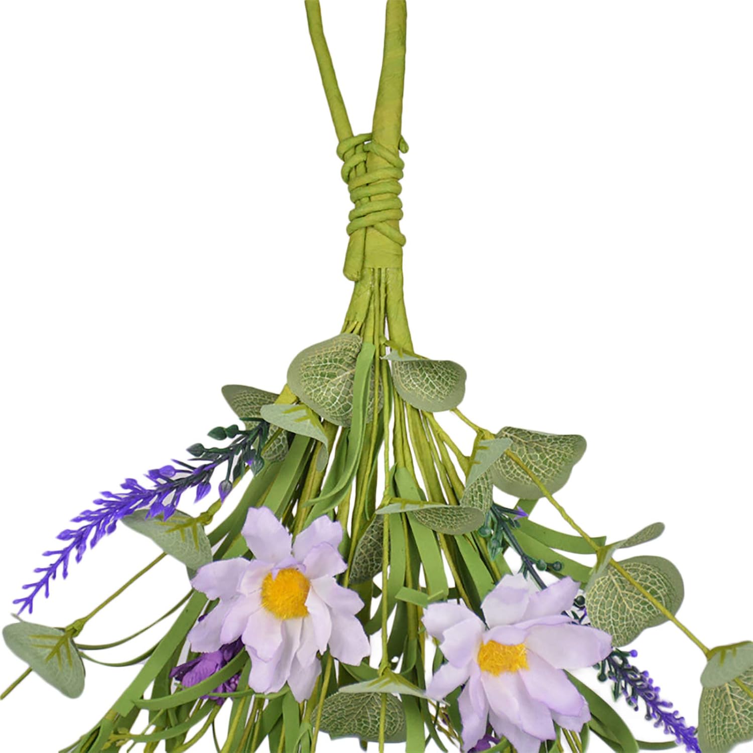 Artificial Daisy Teardrop Wreath for Front Door