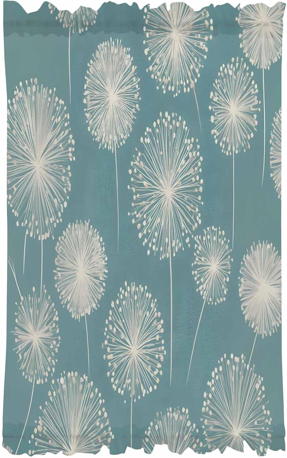 White Dandelion French Door Curtain with Rod Pocket