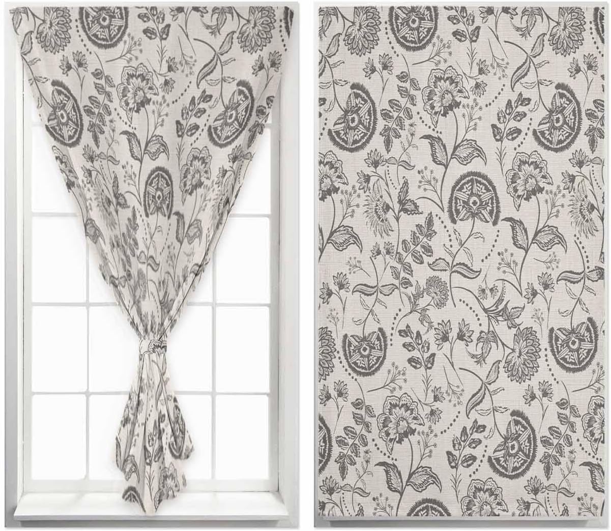Yomandocix Spring Floral Self Adhesive Curtains 47x84 Inches
