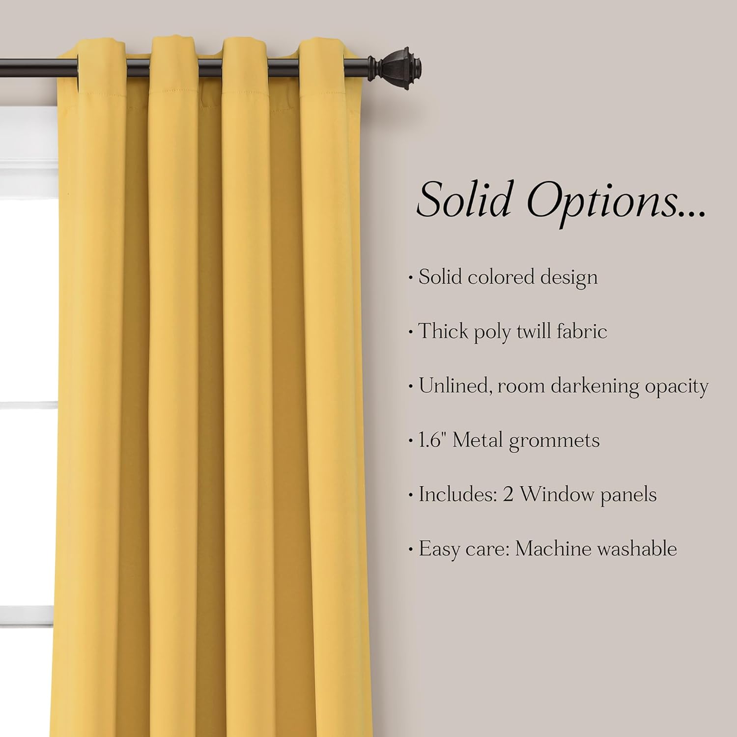 Lush Decor Insulated Grommet Blackout Curtains Pair 52x63