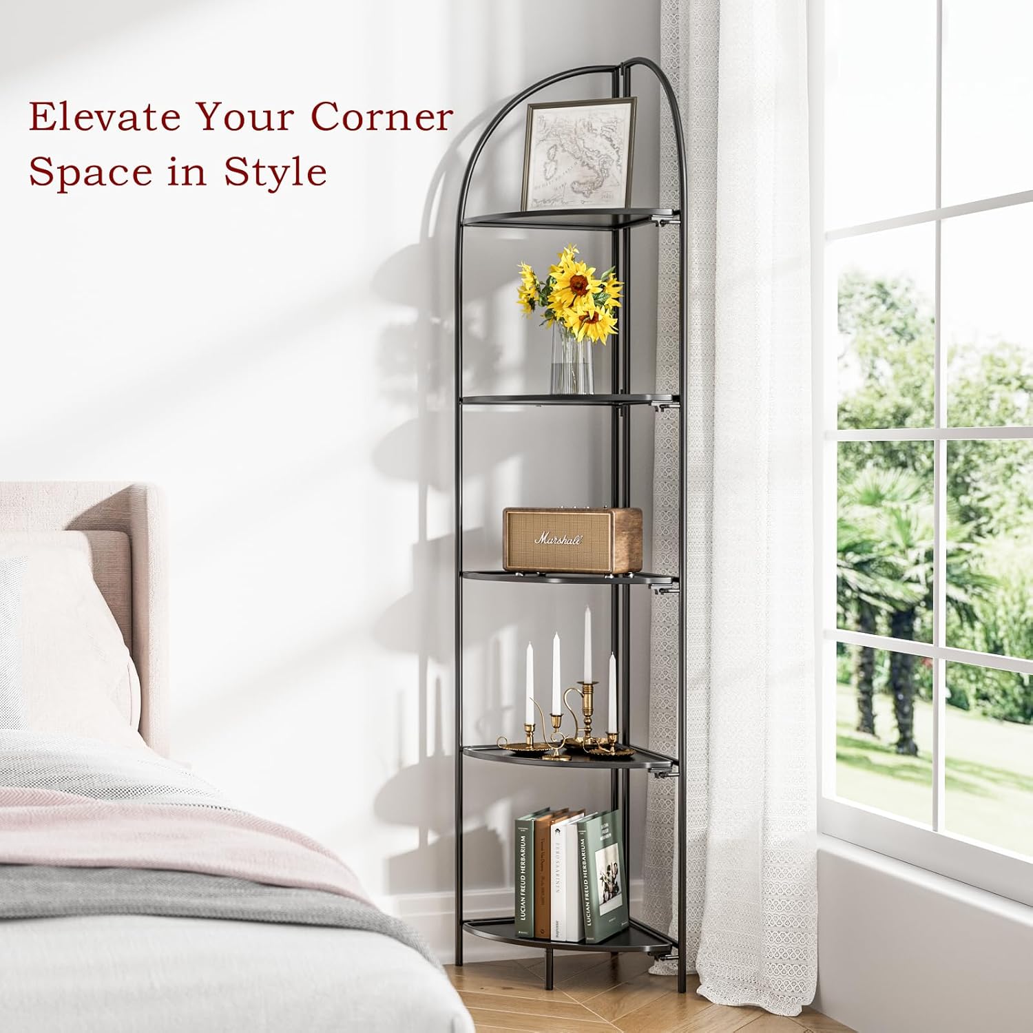 Crofy Foldable 5 Tier Corner Shelf Unit