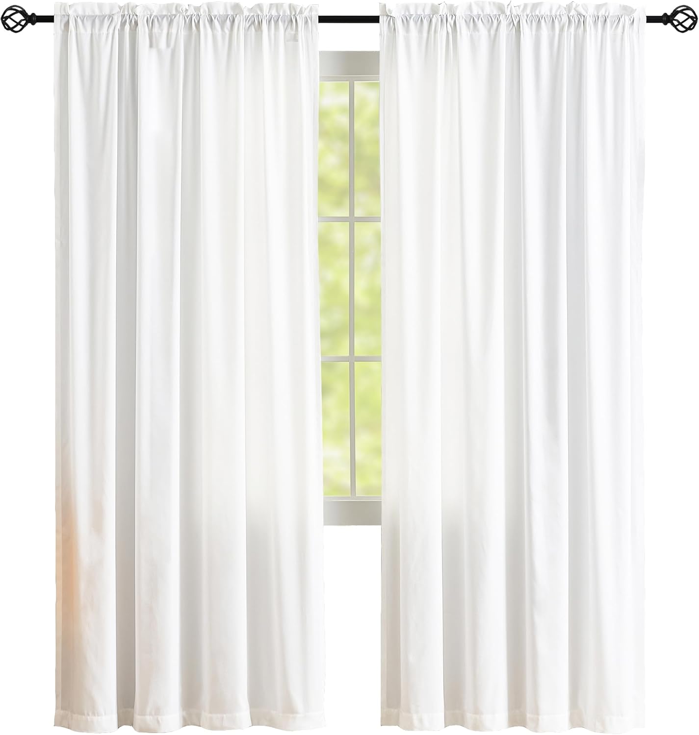 Sheer Privacy Curtains 95 Inch Length 2 Panels White Silky-Soft Tencel Velvet