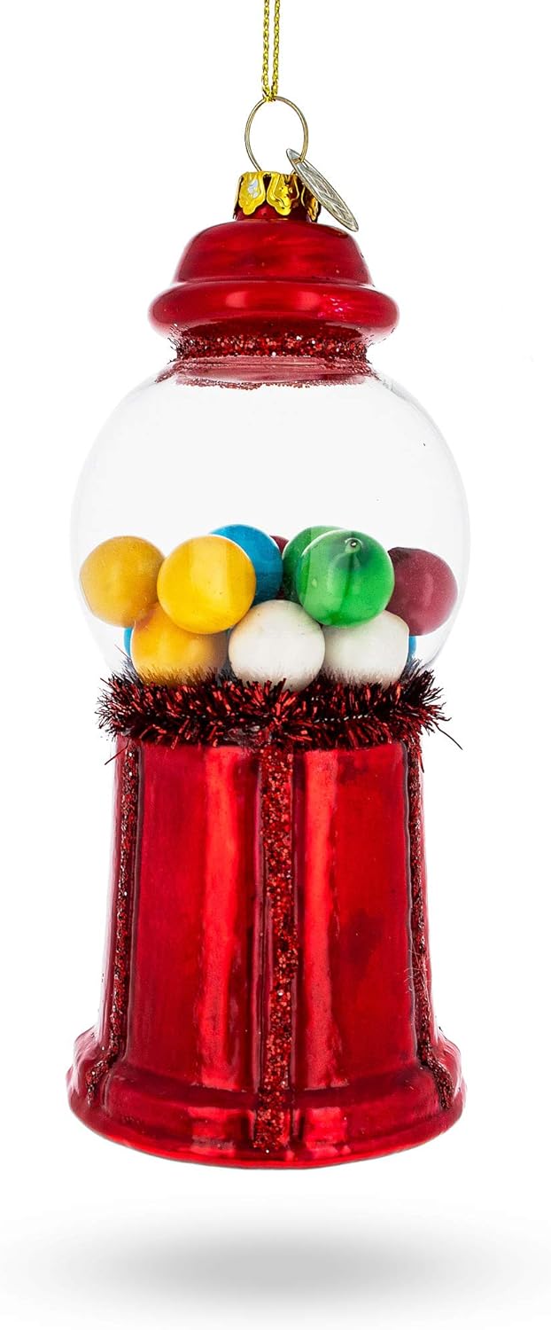 Sweet Candy Vending Machine Blown Glass Christmas Ornament 1
