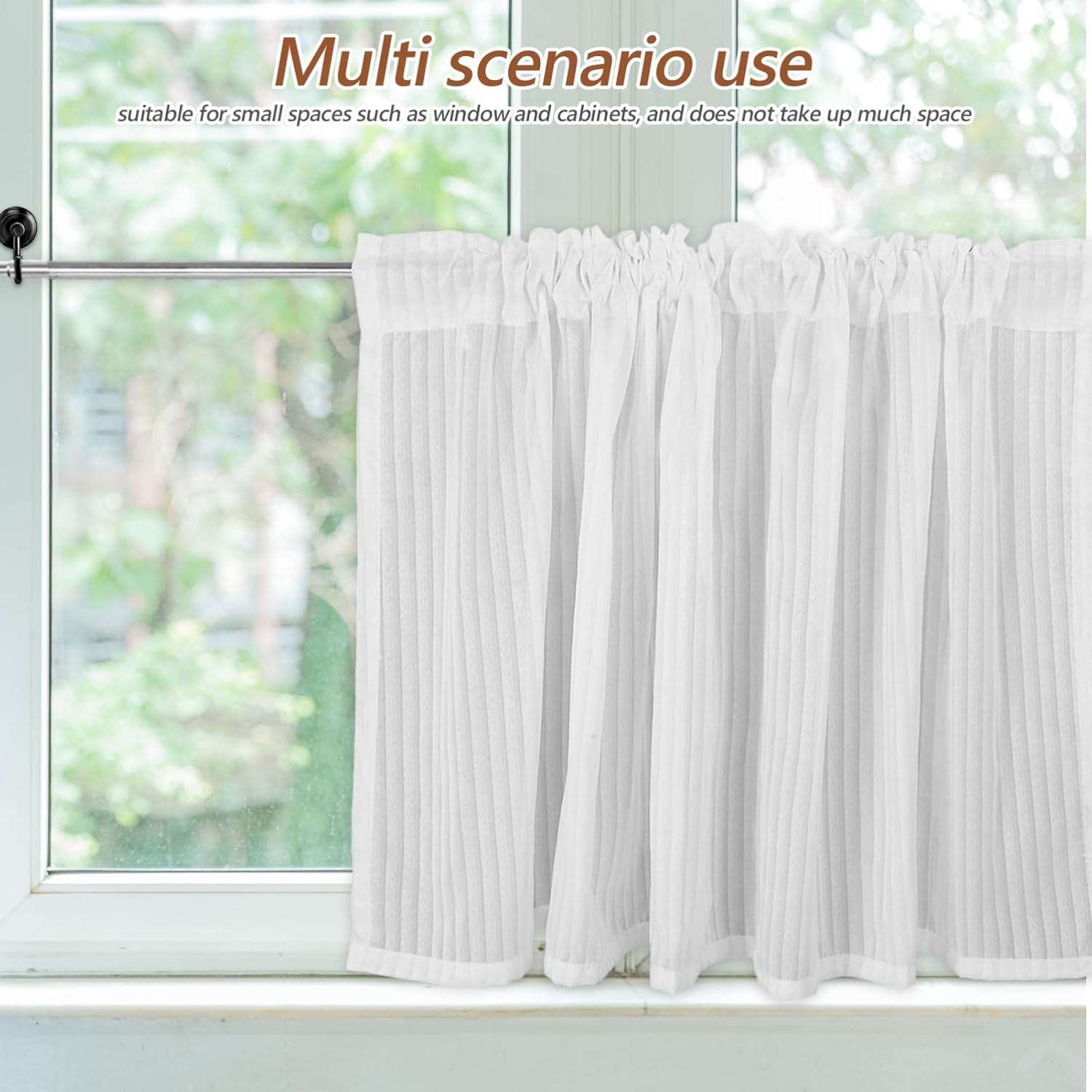 HEALEEP Cafe Short Curtain 150x60cm Kitchen Privacy Drape