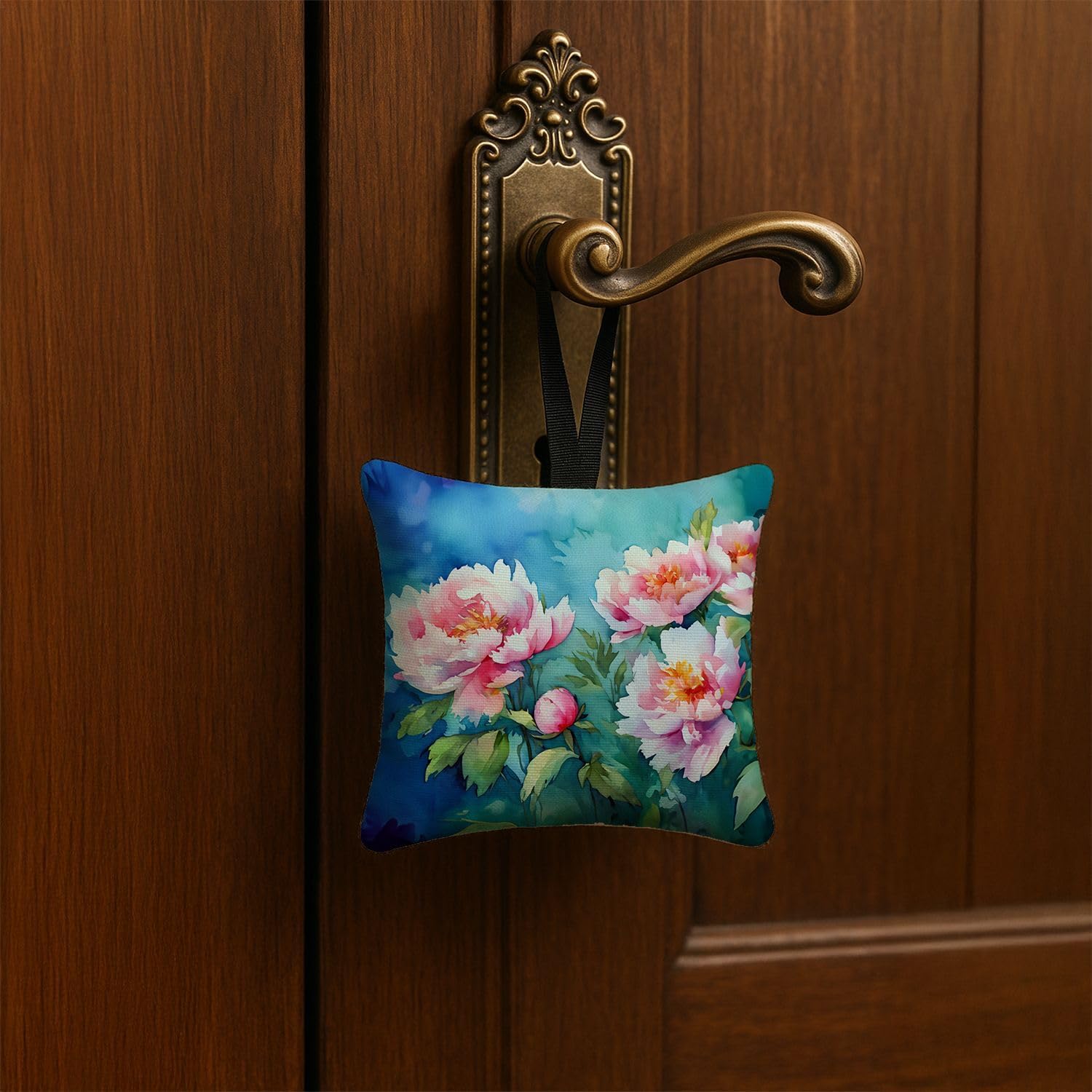 Carolines Treasures Peonies Watercolor Hanging Fabric Ornament 35x35
