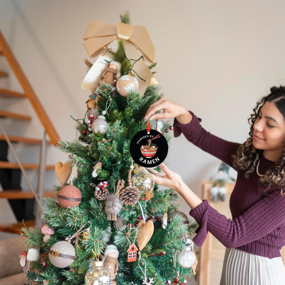 Andaz Press 35 Inch Metal Ramen Christmas Ornament