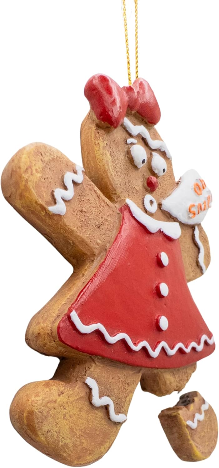 Gingerbread Woman Cookie Oh Snap Broken Leg Christmas Ornament
