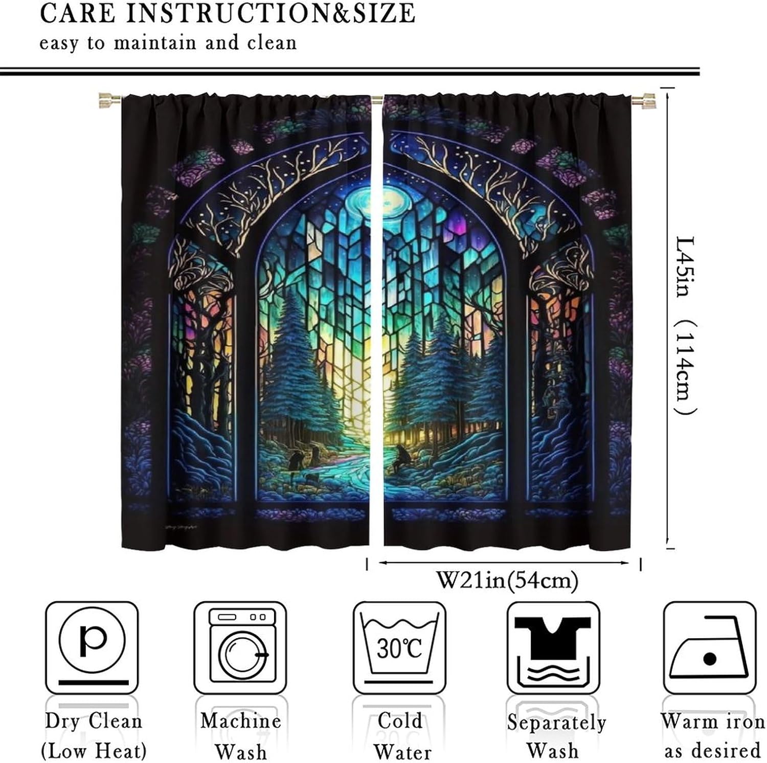 Fantasy Forest Blackout Curtain 2 Panels 42x45 Inch