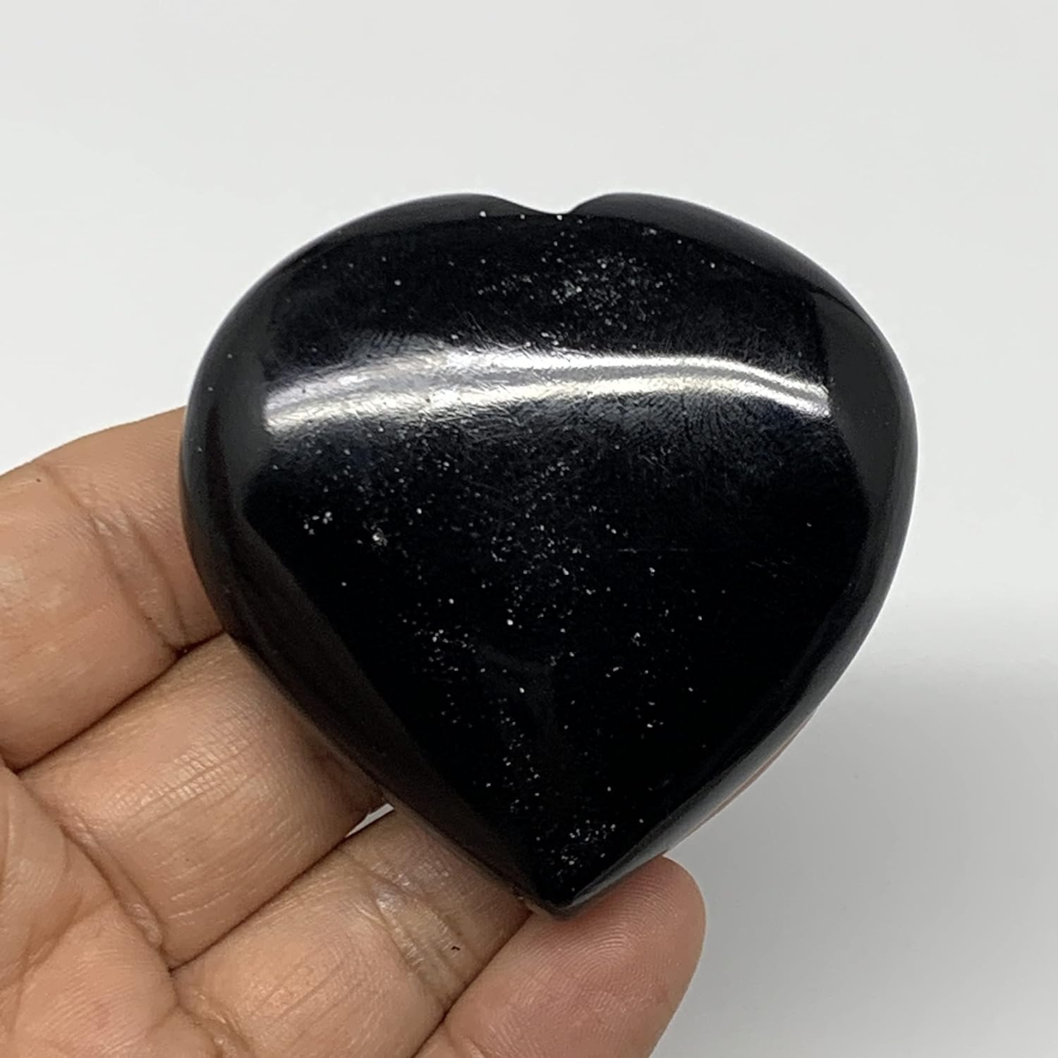 Black Obsidian Heart Crystal 79g Polished Gemstone from Brazil