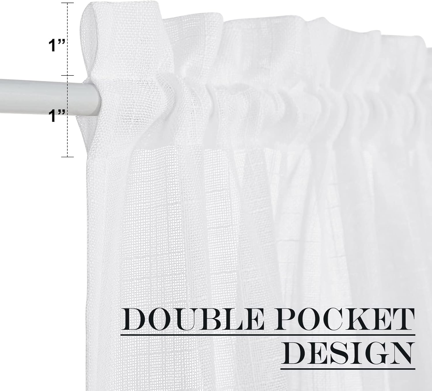 NICETOWN Sheer Door Curtain with Tieback 36W x 80L