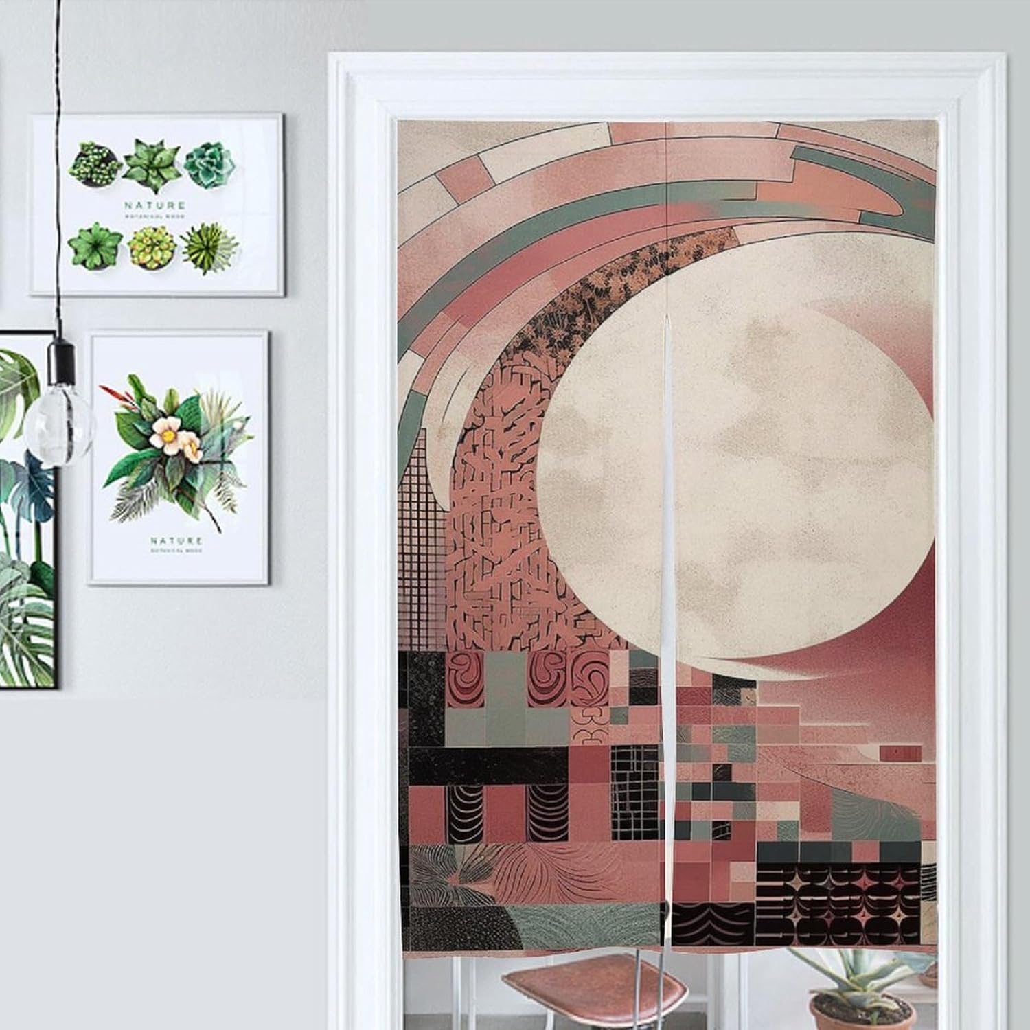 Japanese Noren Puzzle Printed Door Curtain 34x57 Inch Panel