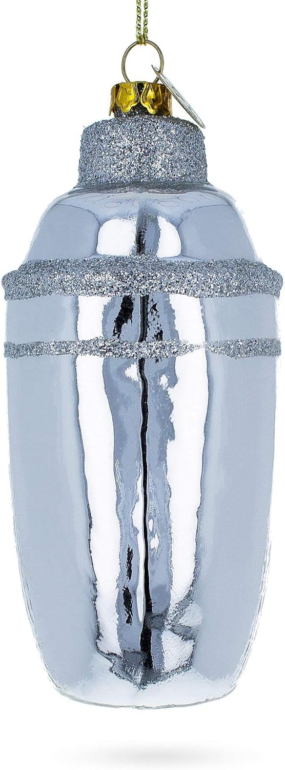 Bar Cocktail Shaker Glass Christmas Ornament 1