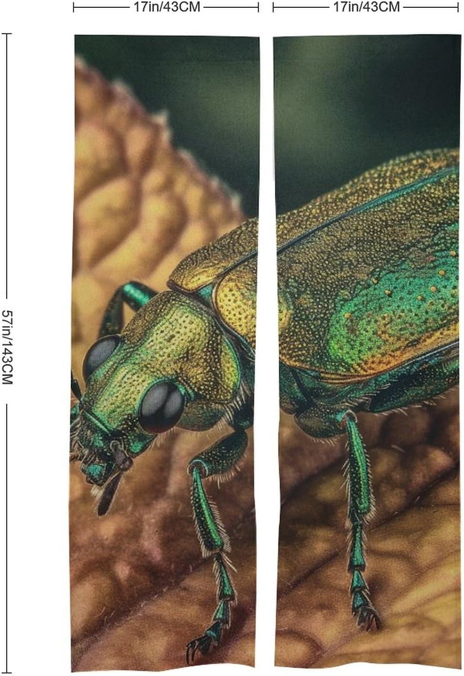 Japanese Noren Green Bug Door Curtain 34x57