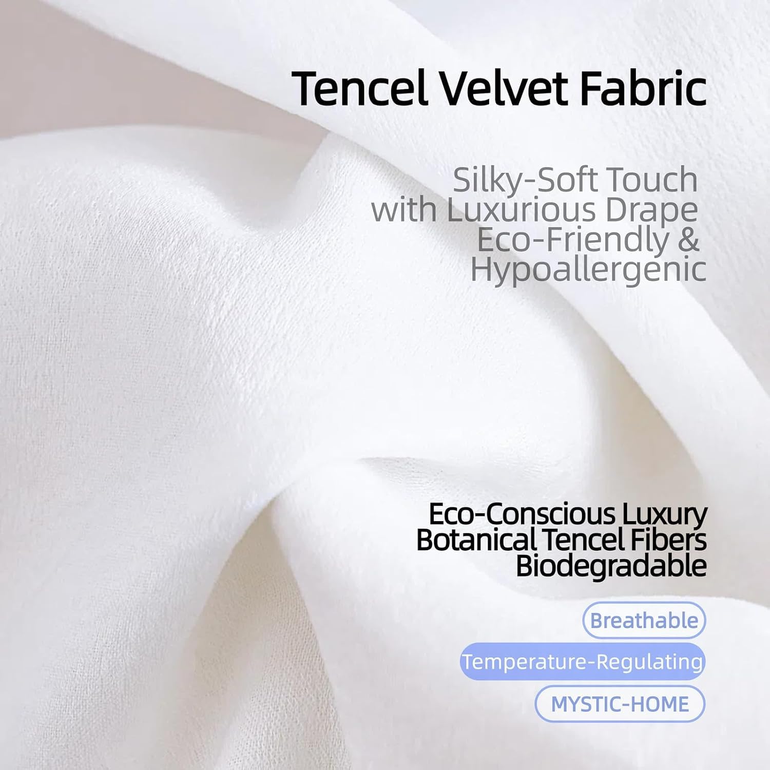 Sheer Privacy Curtains 95 Inch Length 2 Panels White Silky-Soft Tencel Velvet