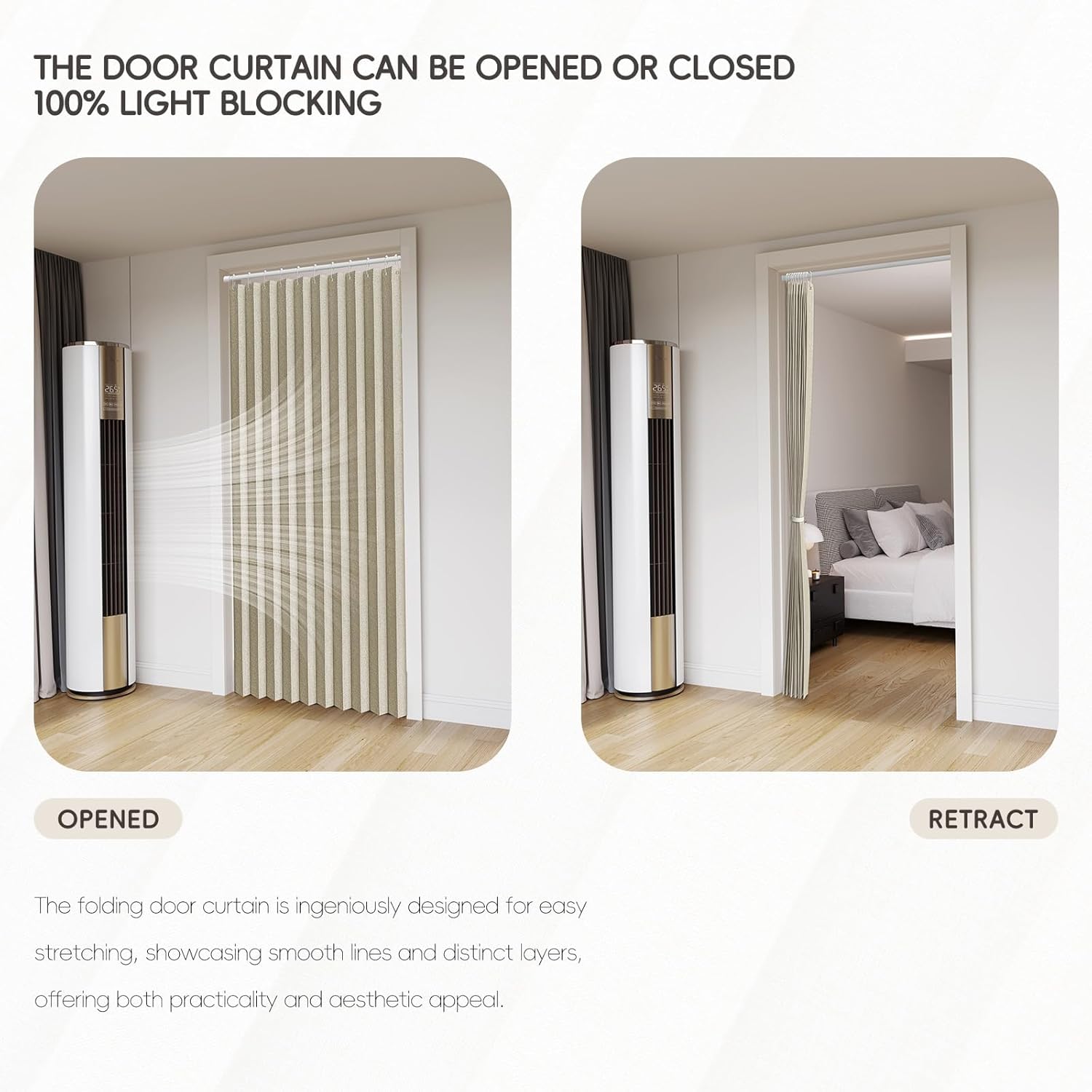 Jilron Blackout Door Curtain Linen Style