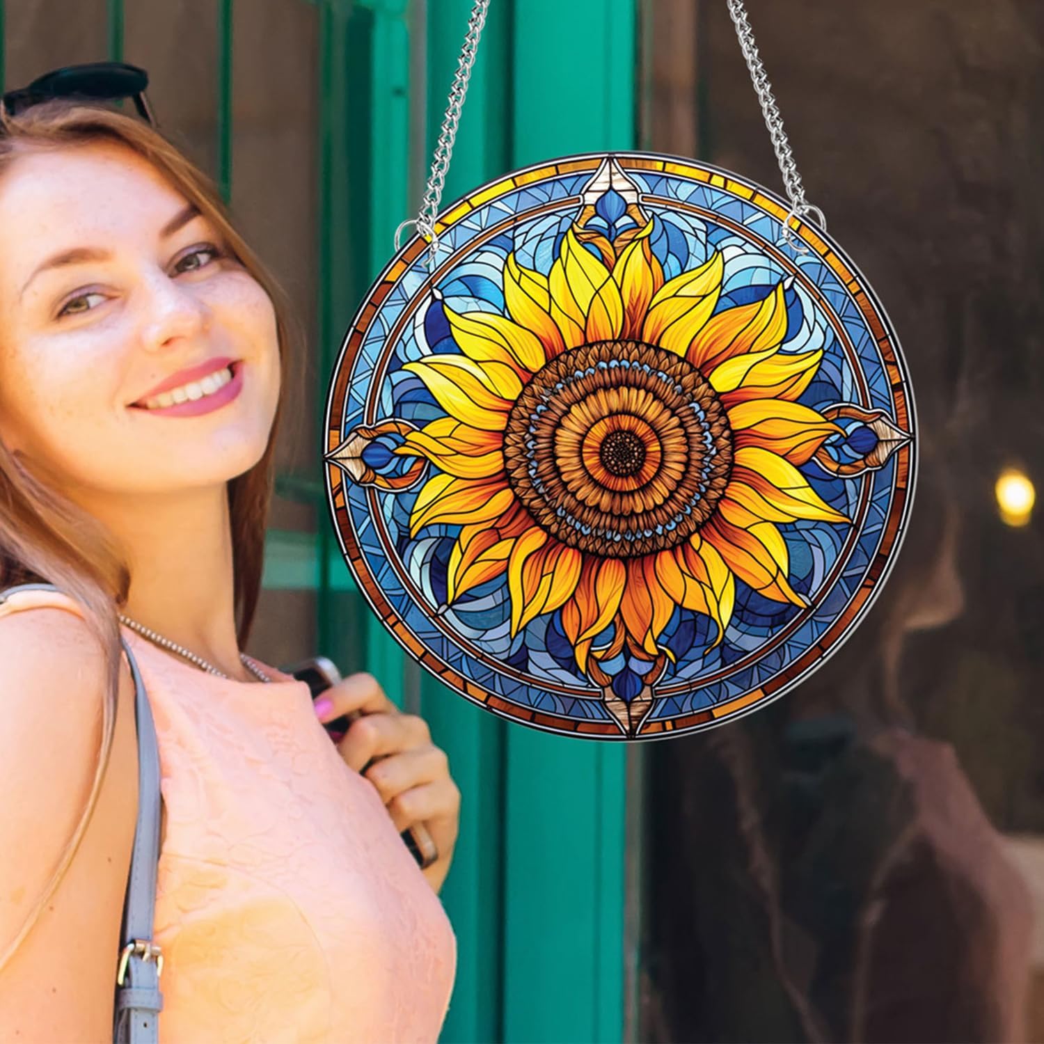 1 pcs Sunflower Acrylic Wall Hanging Decor