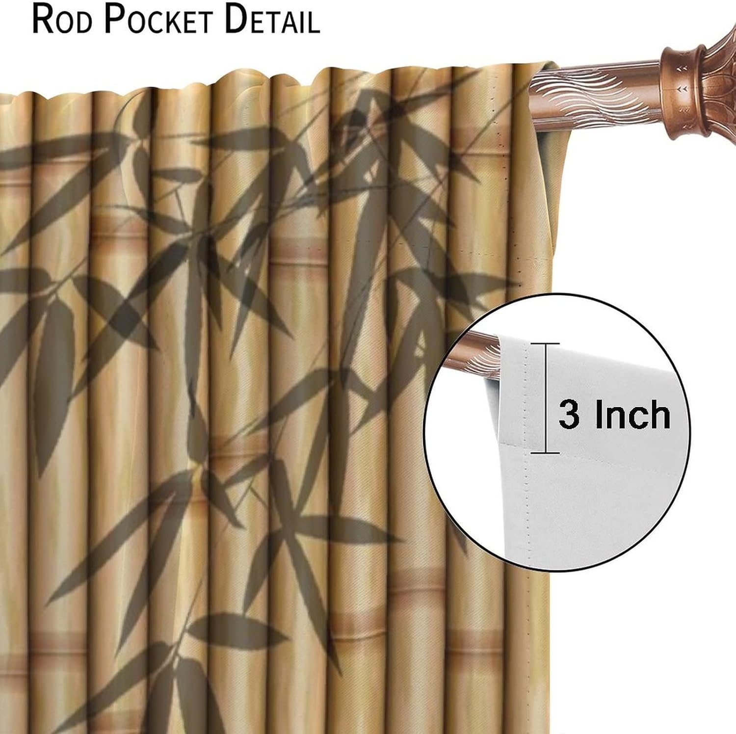 Bamboo Print Curtains for Bedroom and Living Room
