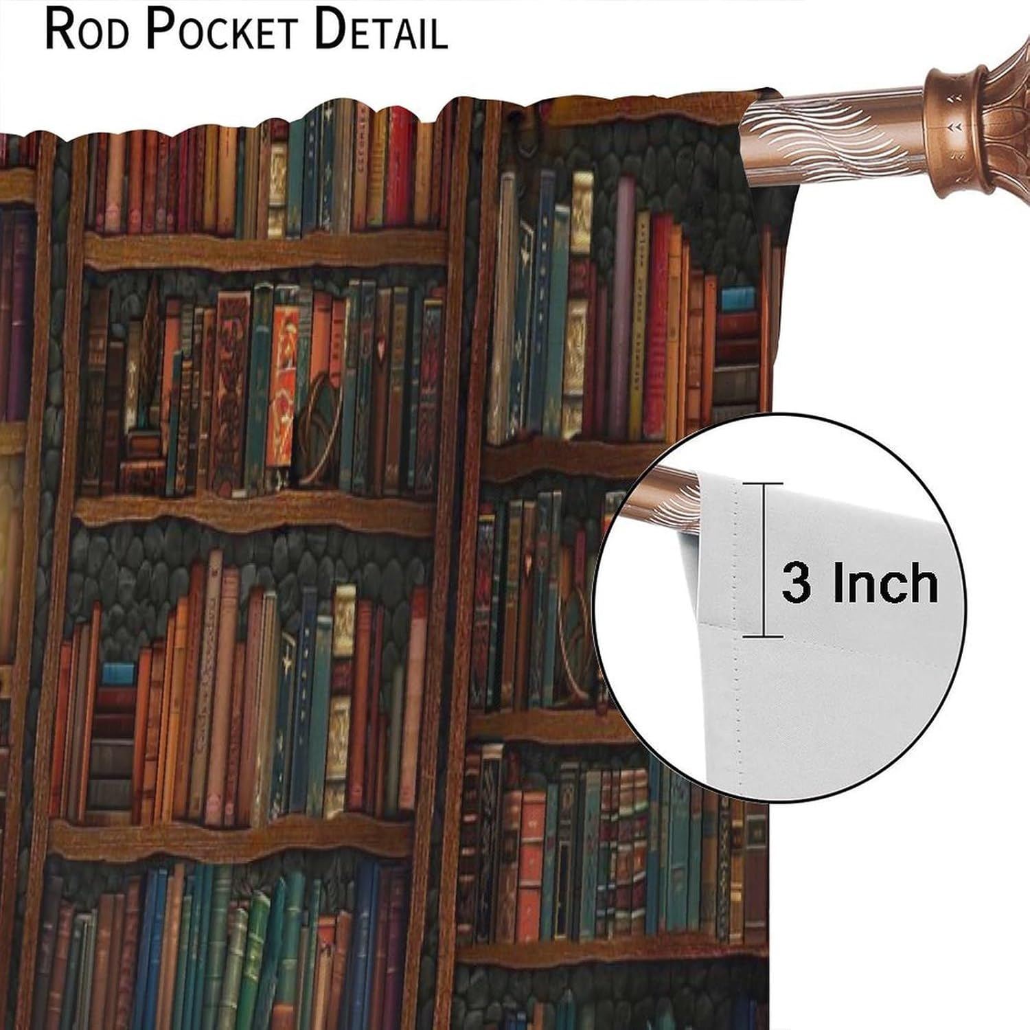 Yearn Jear Bookshelf Curtains 42x45 Inch Decor Panel Set