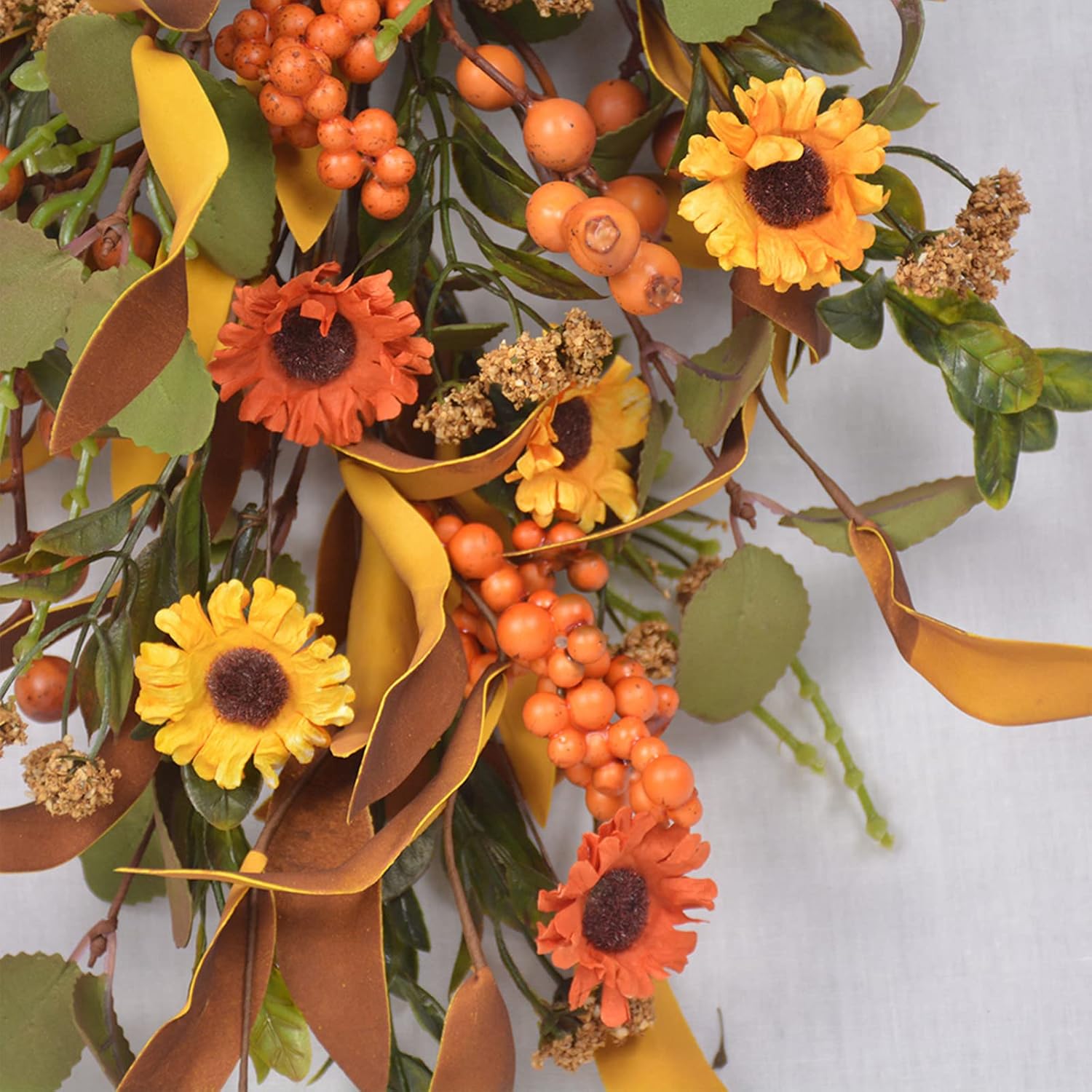 197 Inch Fall Harvest Teardrop Swag Wreath