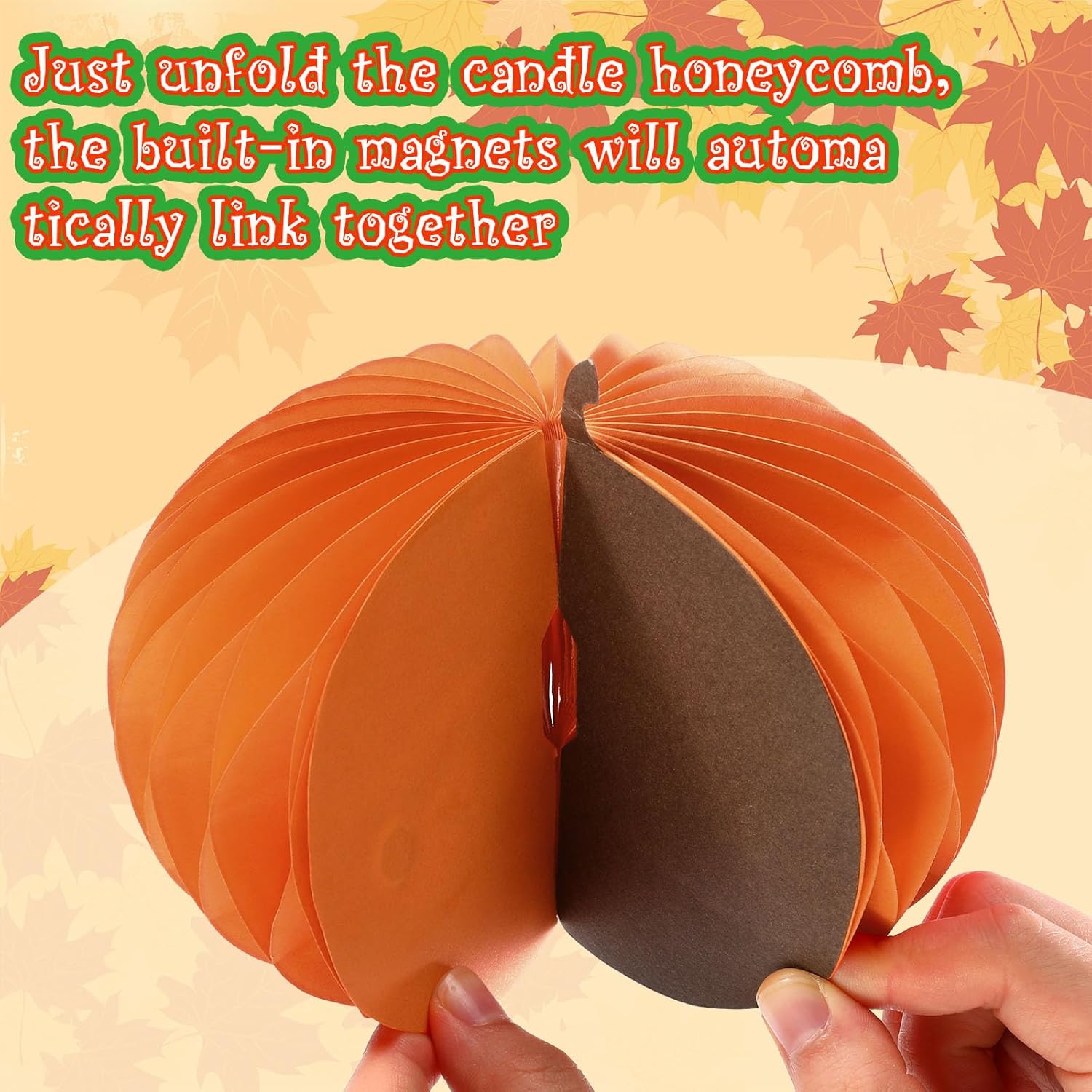 3 Halloween Pumpkin Honeycomb Centerpieces 3D Decorations