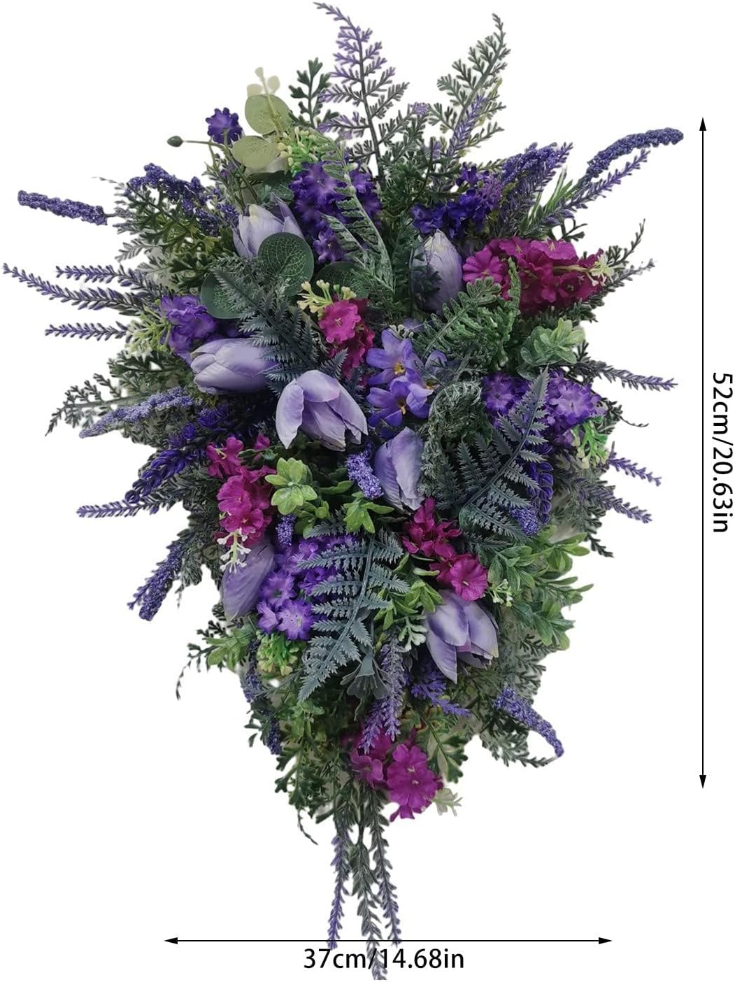 Tulip Teardrop Wreath for Front Door Spring Decor