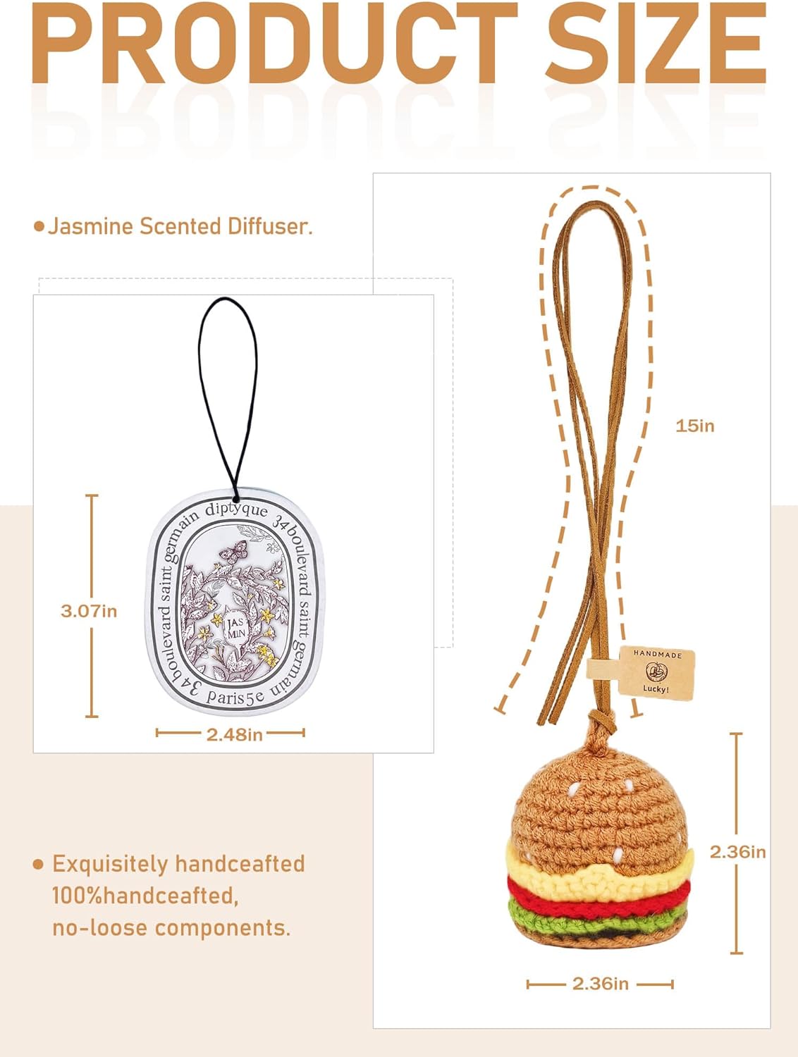 Cute Crochet Car Hanging Ornament for Decor