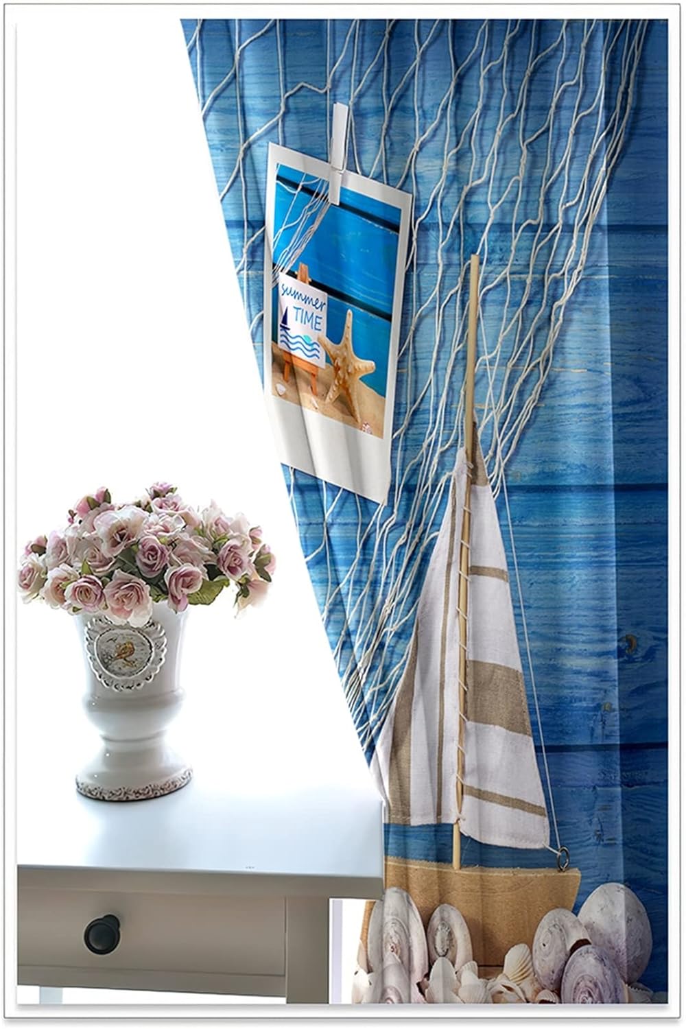 Blue Grommet Curtains 84 Wx84 H Set of 2