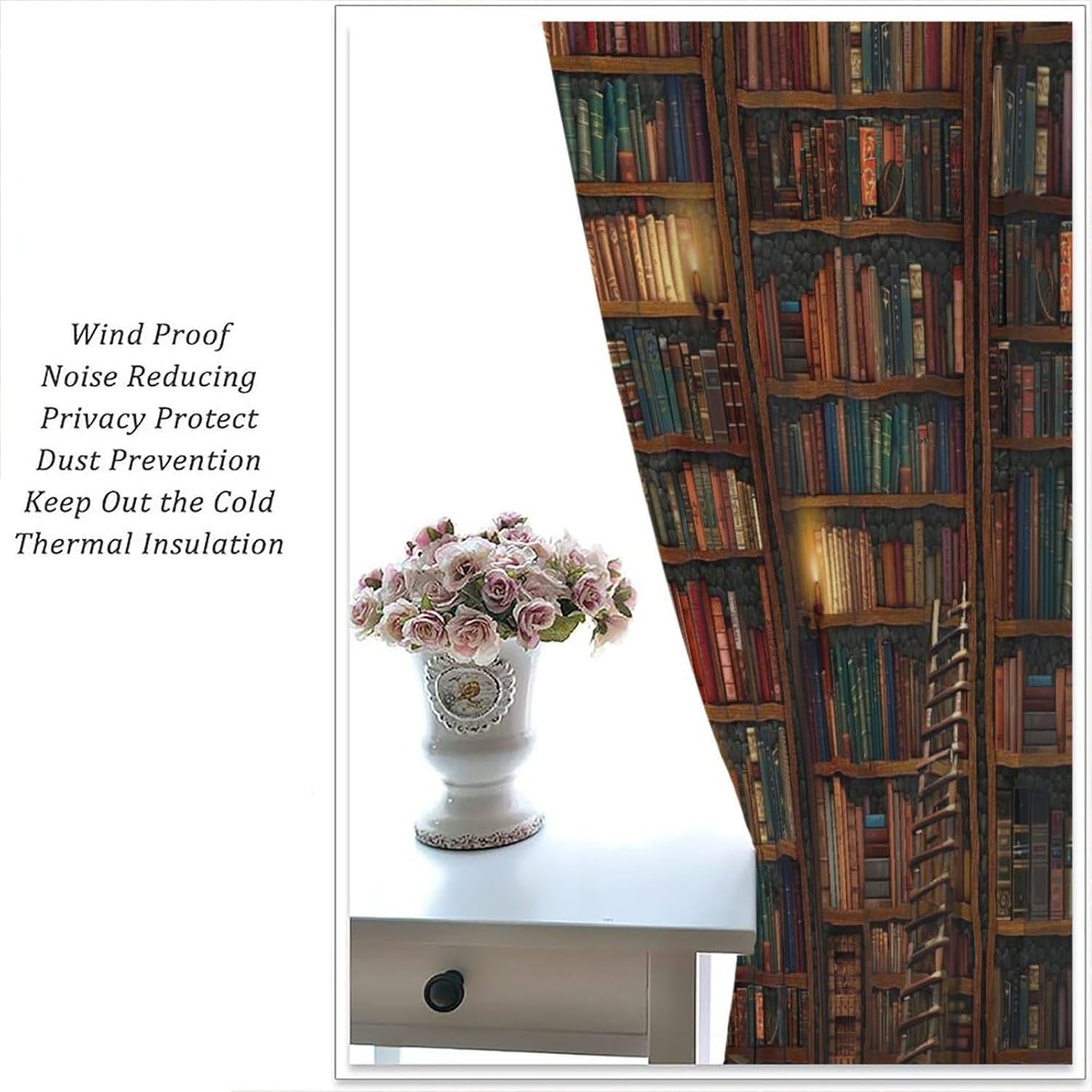 Yearn Jear Bookshelf Curtains 42x45 Inch Decor Panel Set