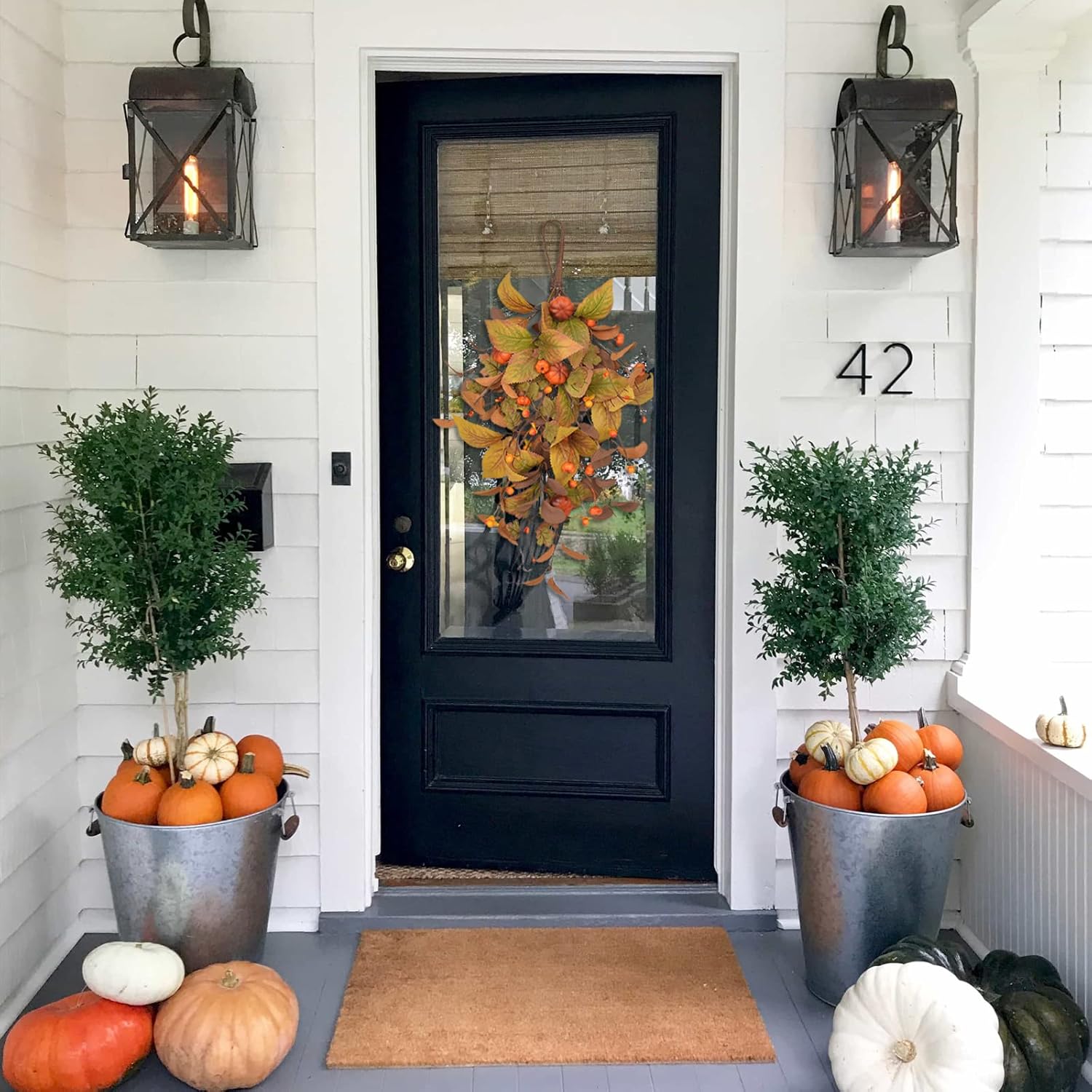 197 Inch Fall Harvest Teardrop Swag Wreath