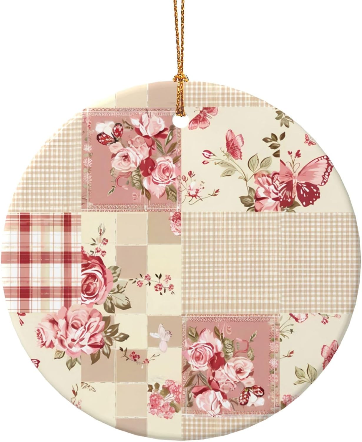 DXTKWL Christmas Rose Butterfly Ceramic Pendant Decor