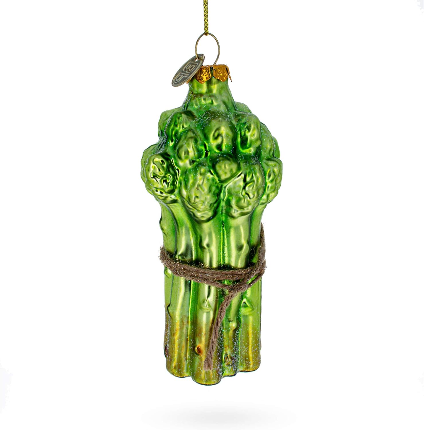 Fresh Asparagus Blown Glass Christmas Ornament 1