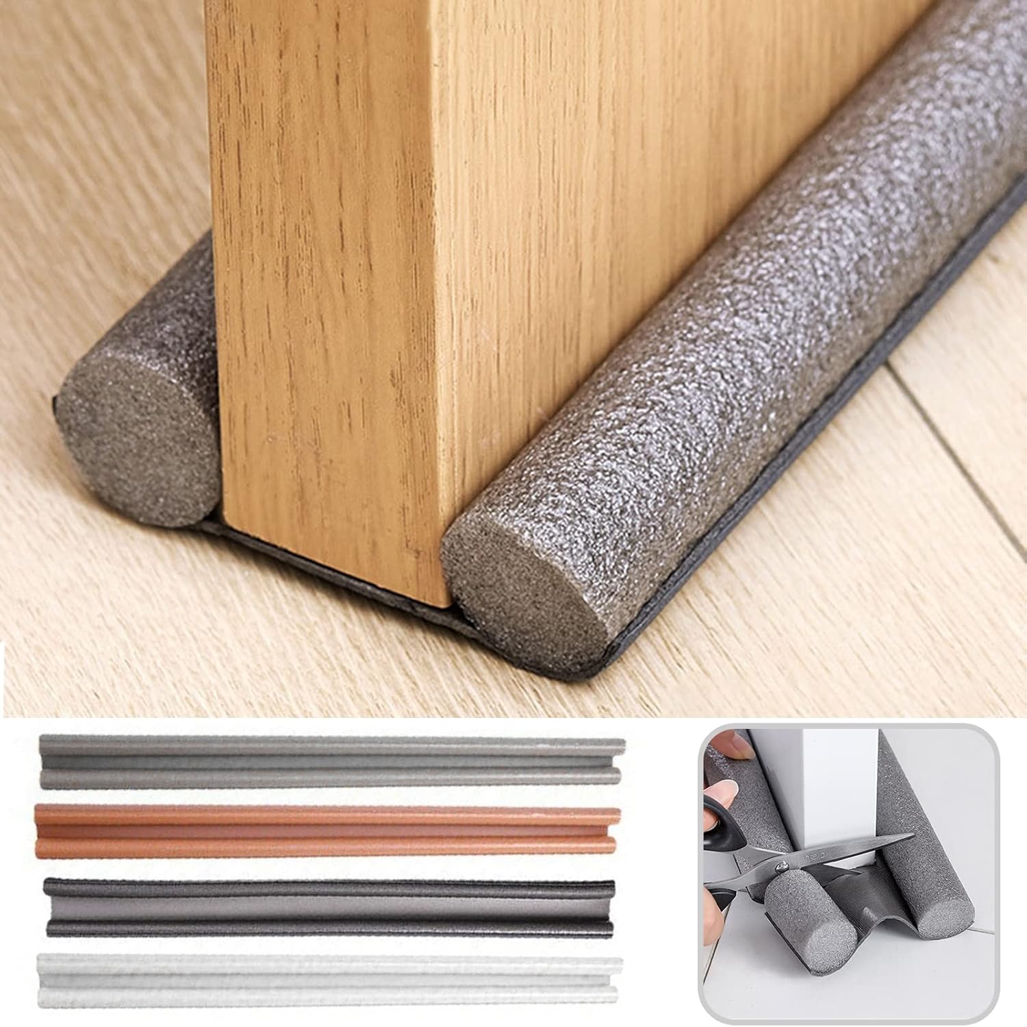 Bluelans Door Draft Stopper Noise Blocker Grey