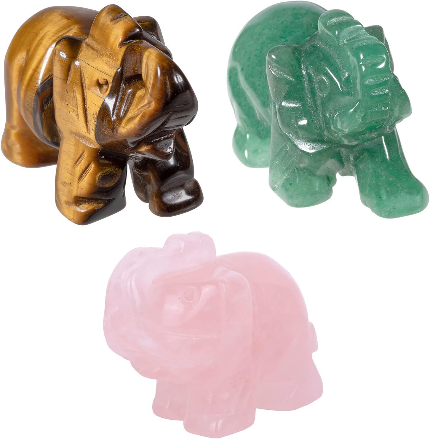 Tumbeelluwa 3pc Crystal Elephant Figurines