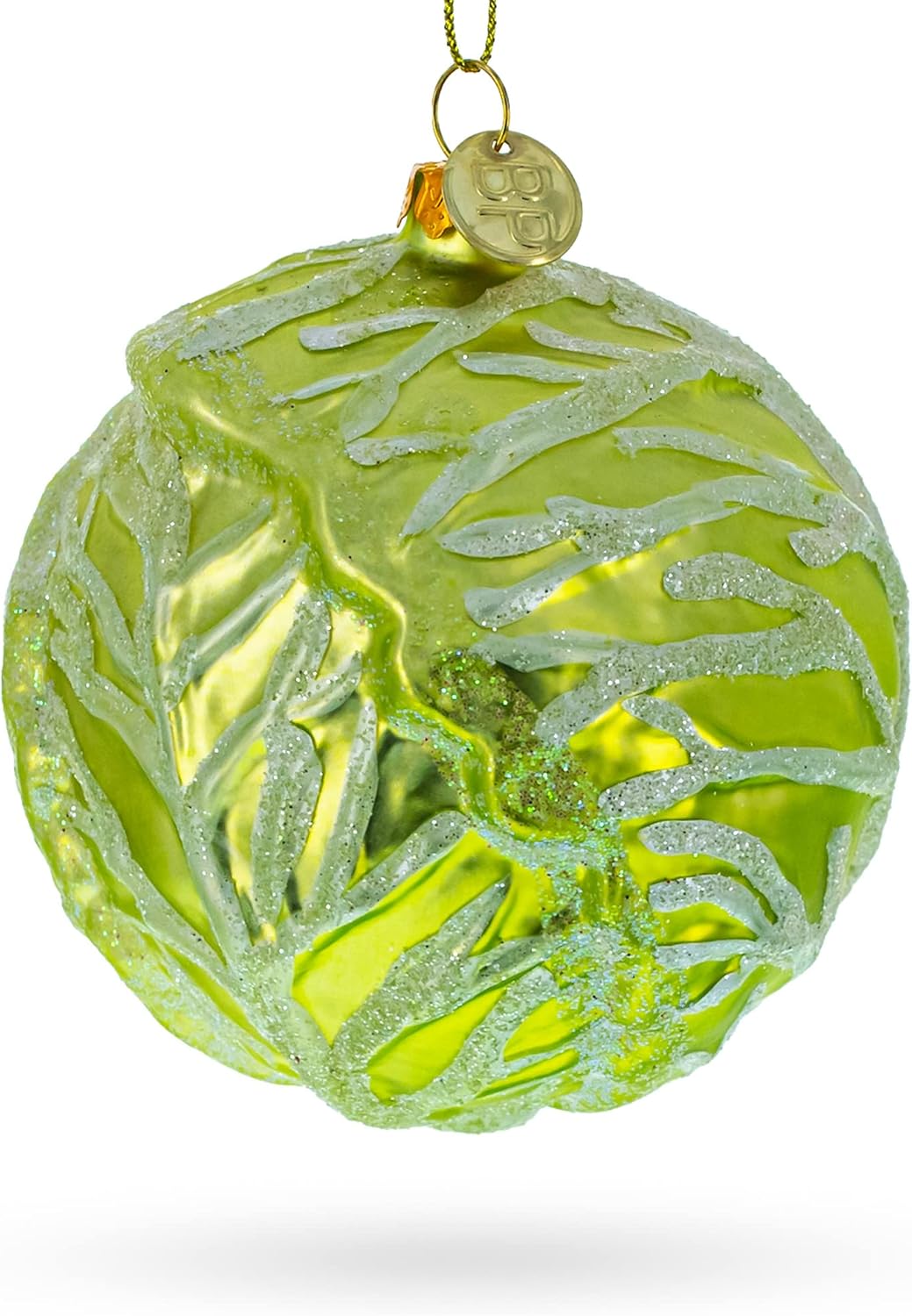 Handcrafted Green Cabbage Blown Glass Ornament