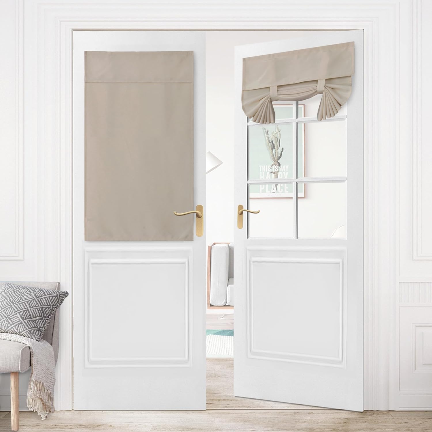 Hiasan Room Darkening Linen Door Curtain Panel