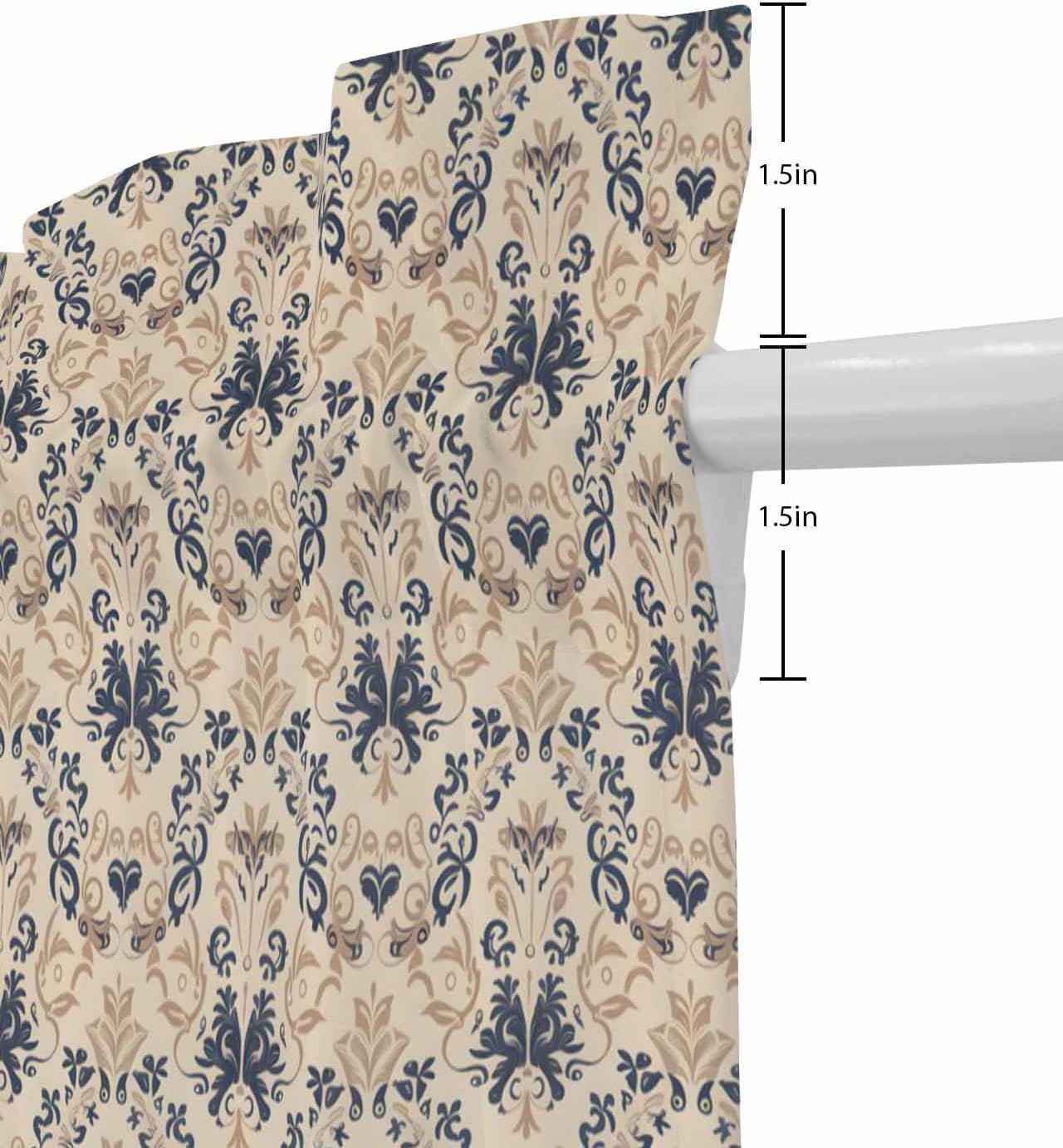 Beige Baroque French Door Curtain Panel
