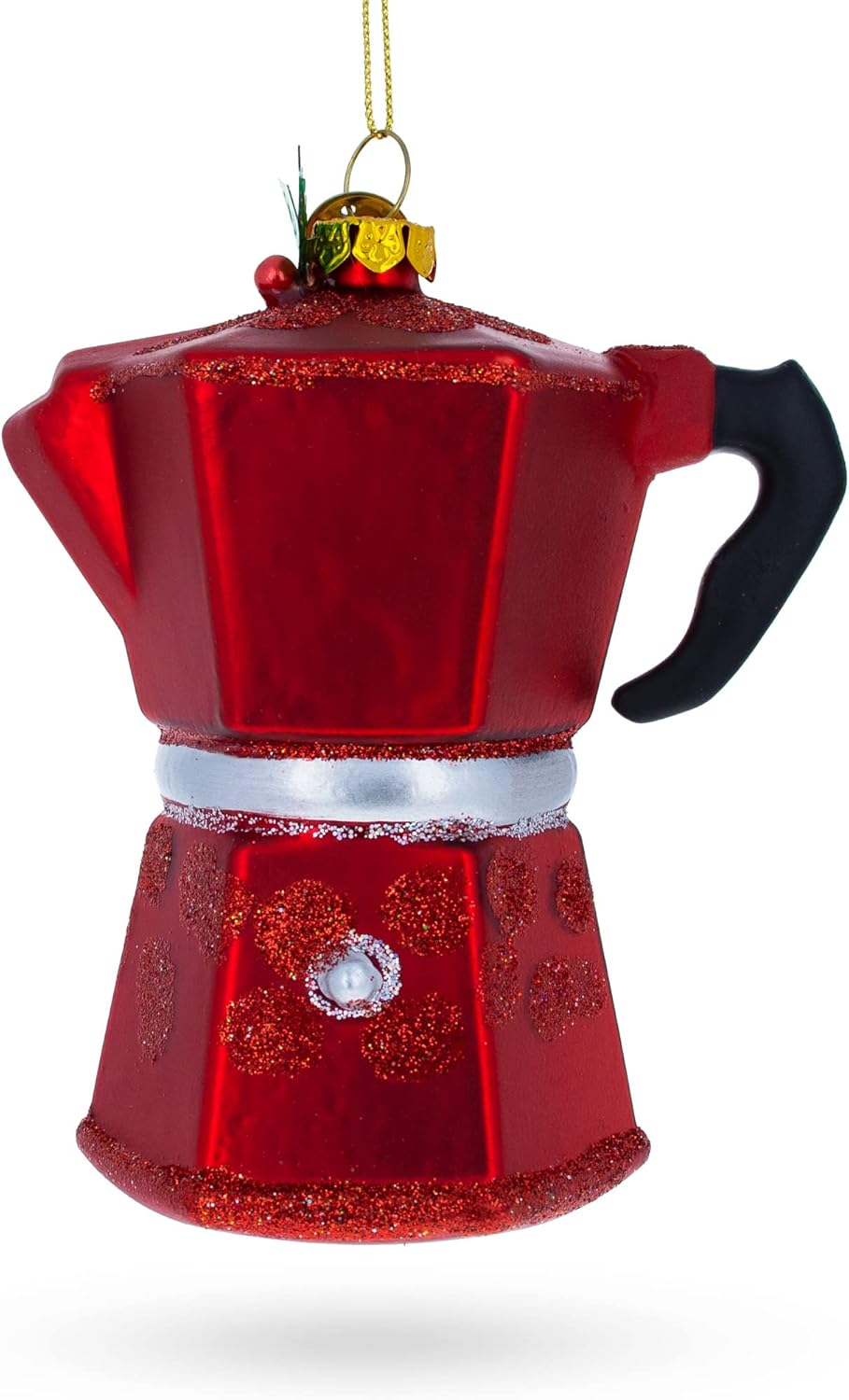 Espresso Maker Coffee Lover Glass Christmas Ornament