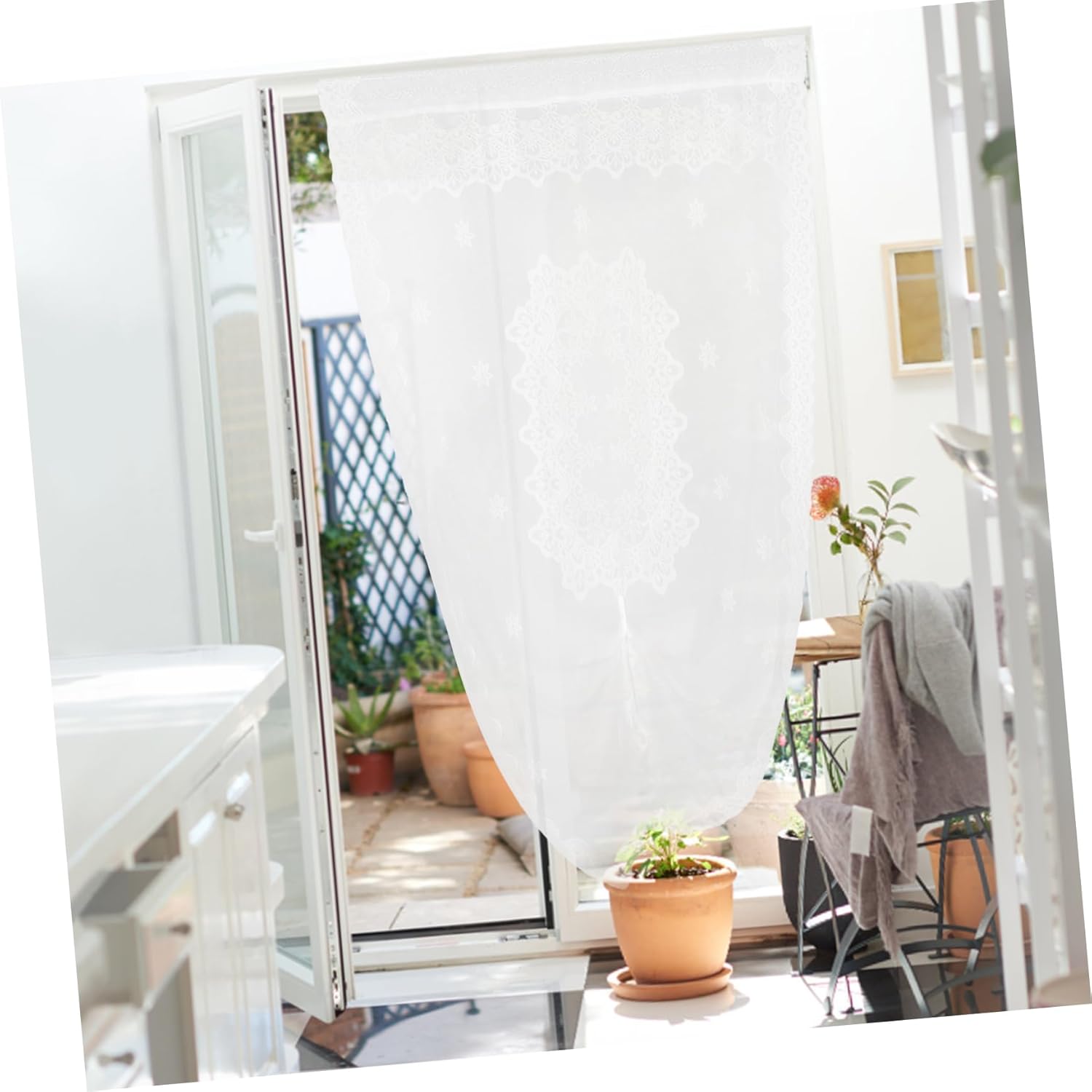 PRETYZOOM Boho Style Sheer Drapes for French Doors