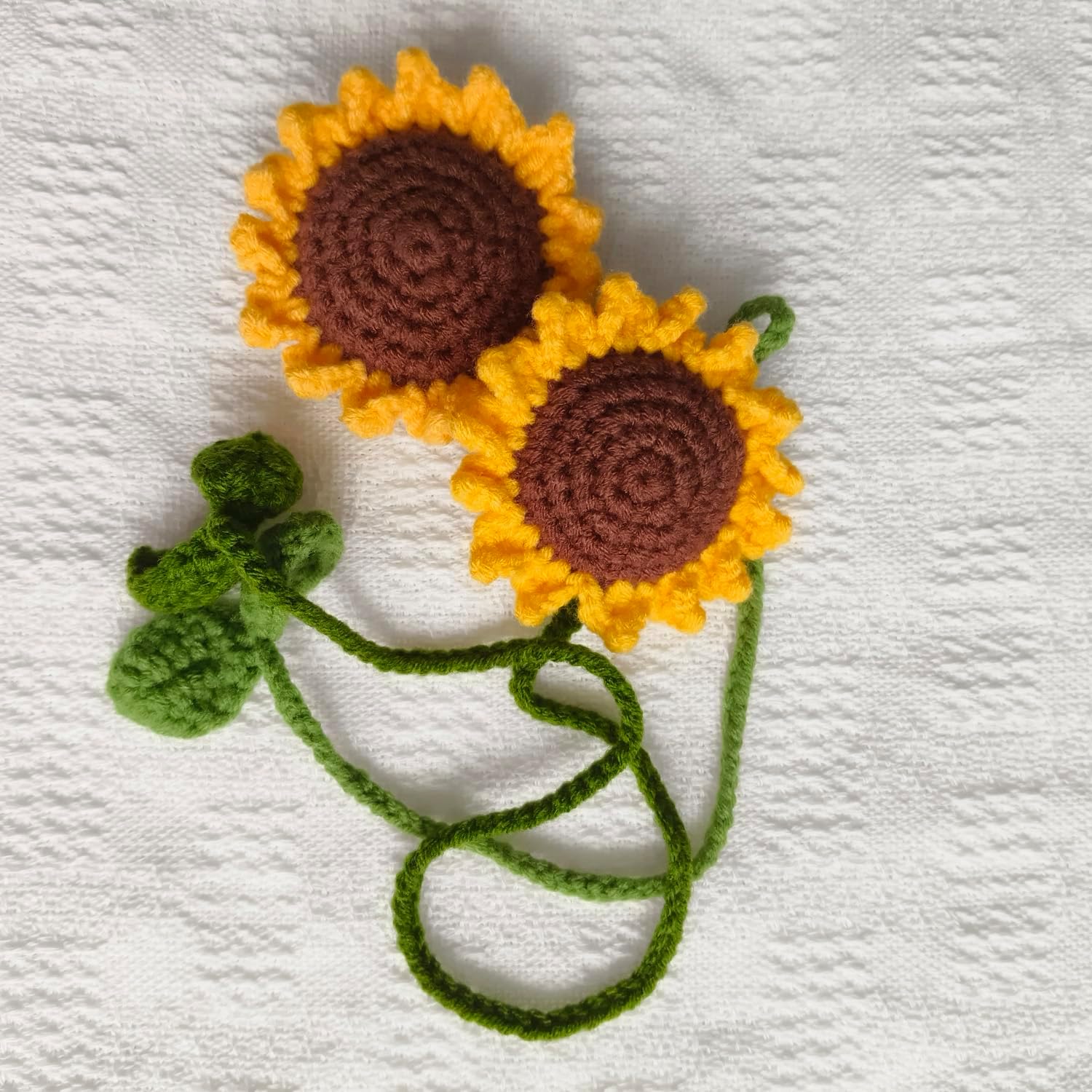 2 Pack Crochet Sunflower Car Hanging Ornament for Women