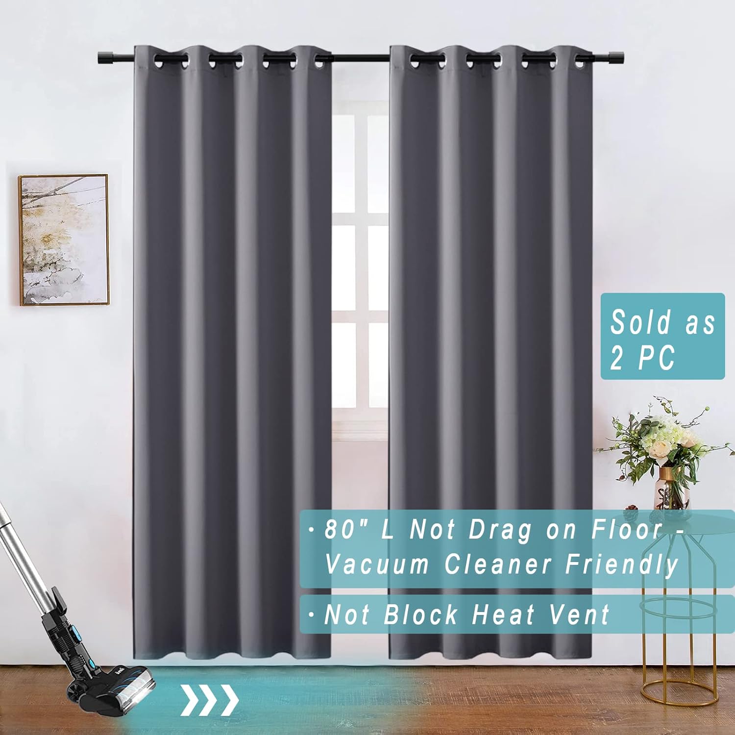 XTMYI Closet Curtain for Open Closet Blackout Privacy Doorway Panels