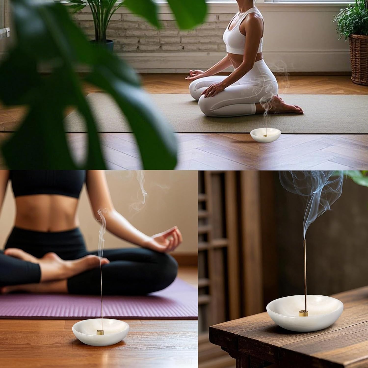 Koville Natural Marble Incense Holder with 9 Holes