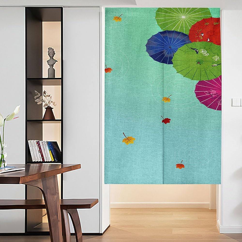 Chickwin Noren Door Curtain Linen Style Privacy Panel