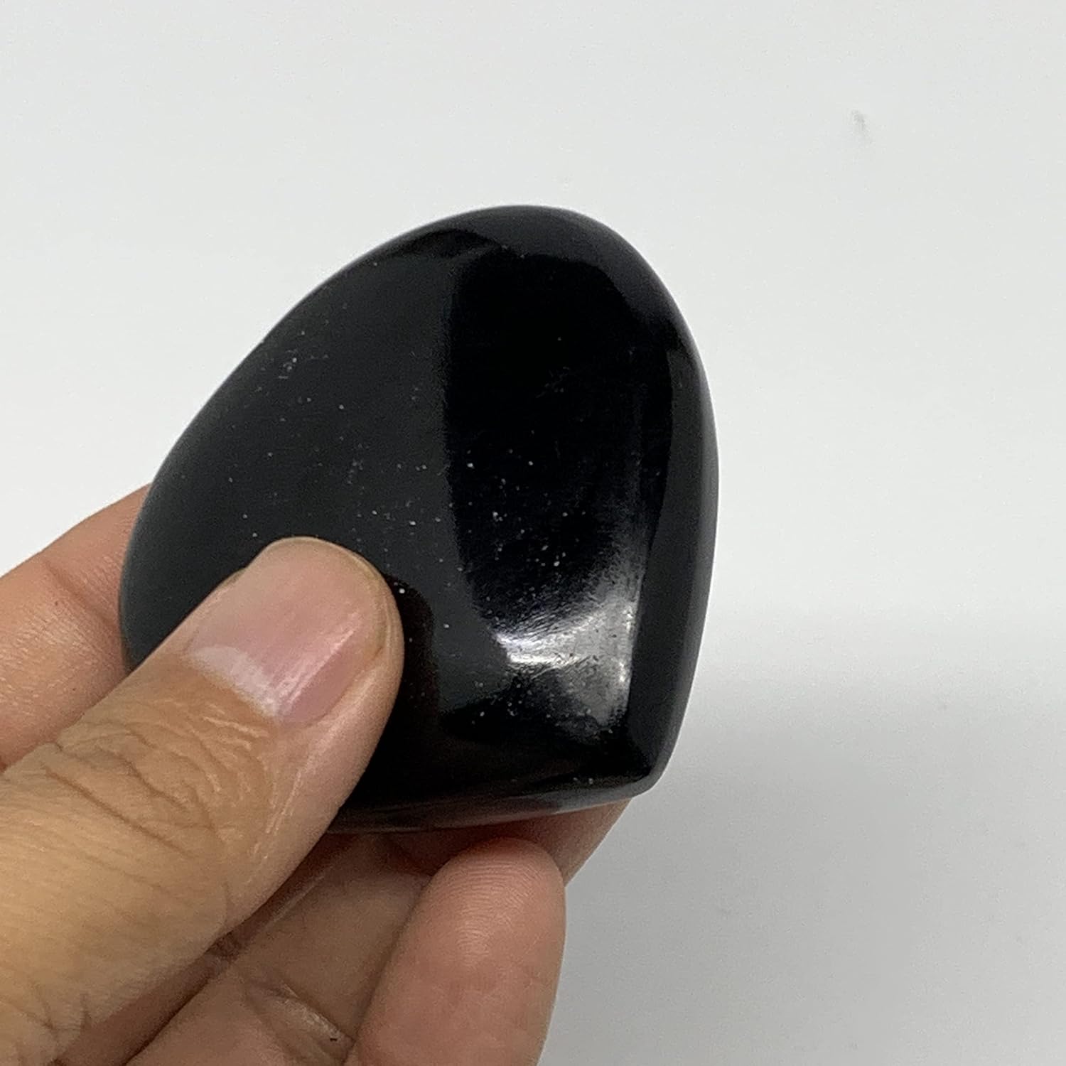 Black Obsidian Heart Crystal 79g Polished Gemstone from Brazil