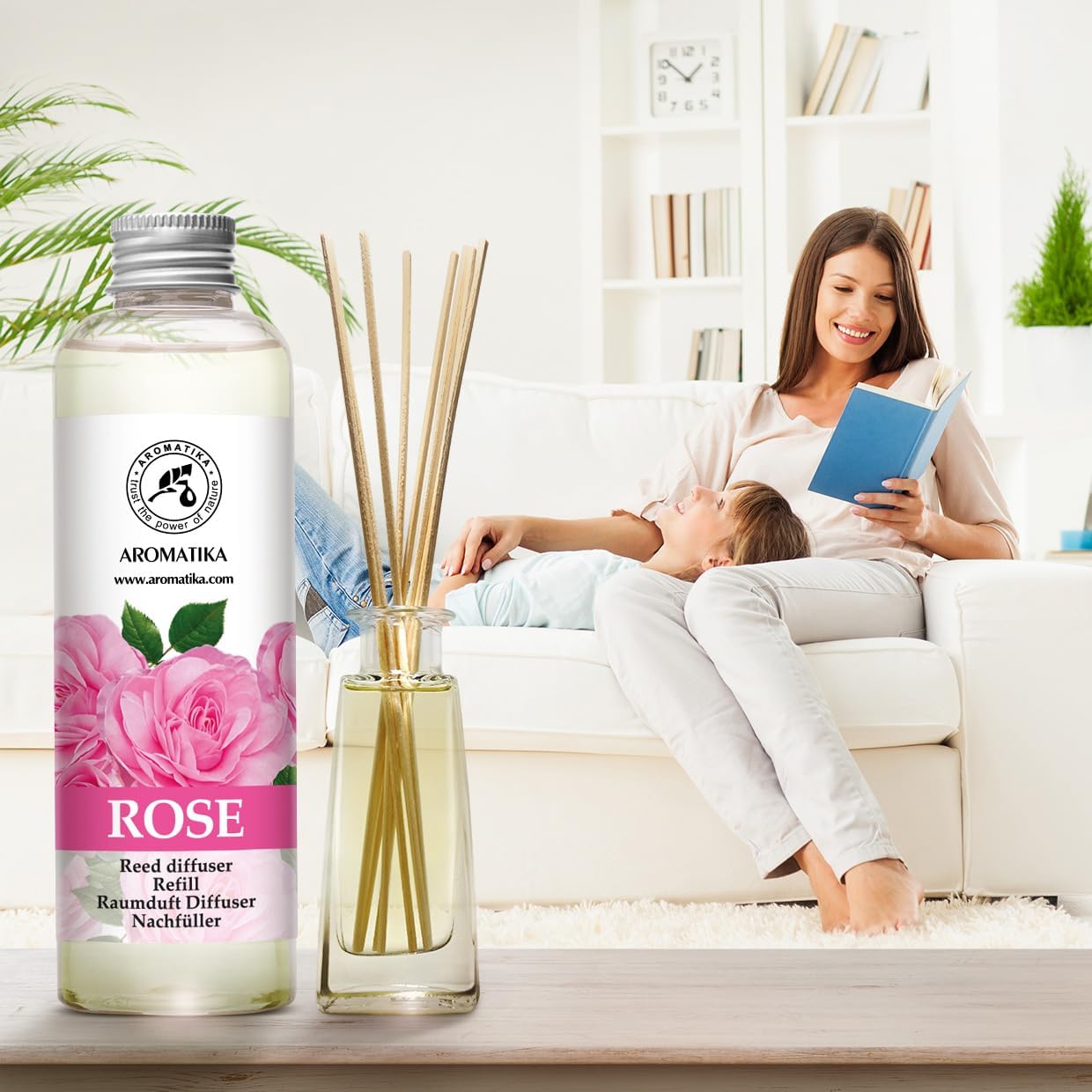 Rose Reed Diffuser Refill - 200ml Natural Fragrance