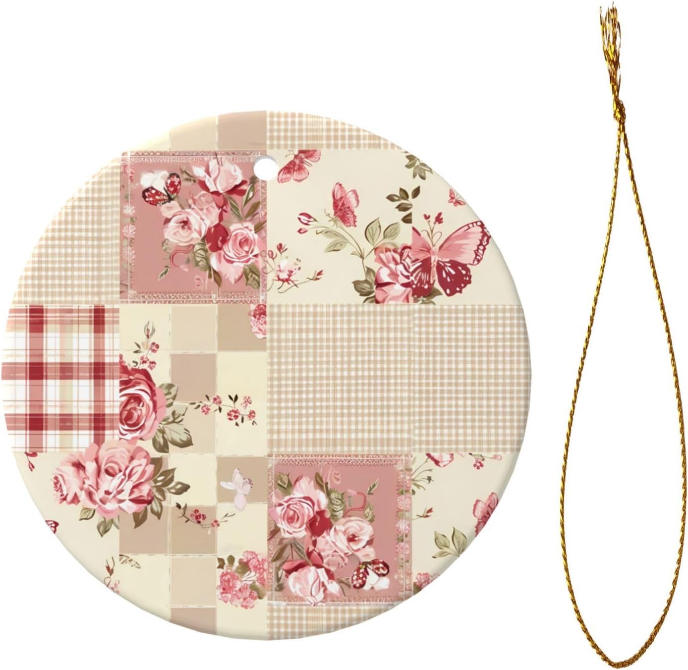 DXTKWL Christmas Rose Butterfly Ceramic Pendant Decor