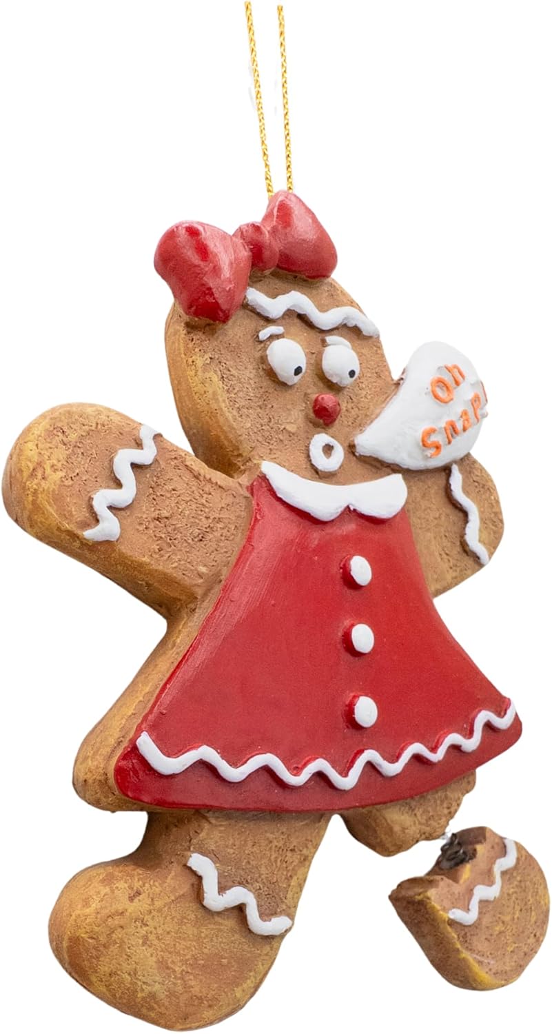 Gingerbread Woman Cookie Oh Snap Broken Leg Christmas Ornament