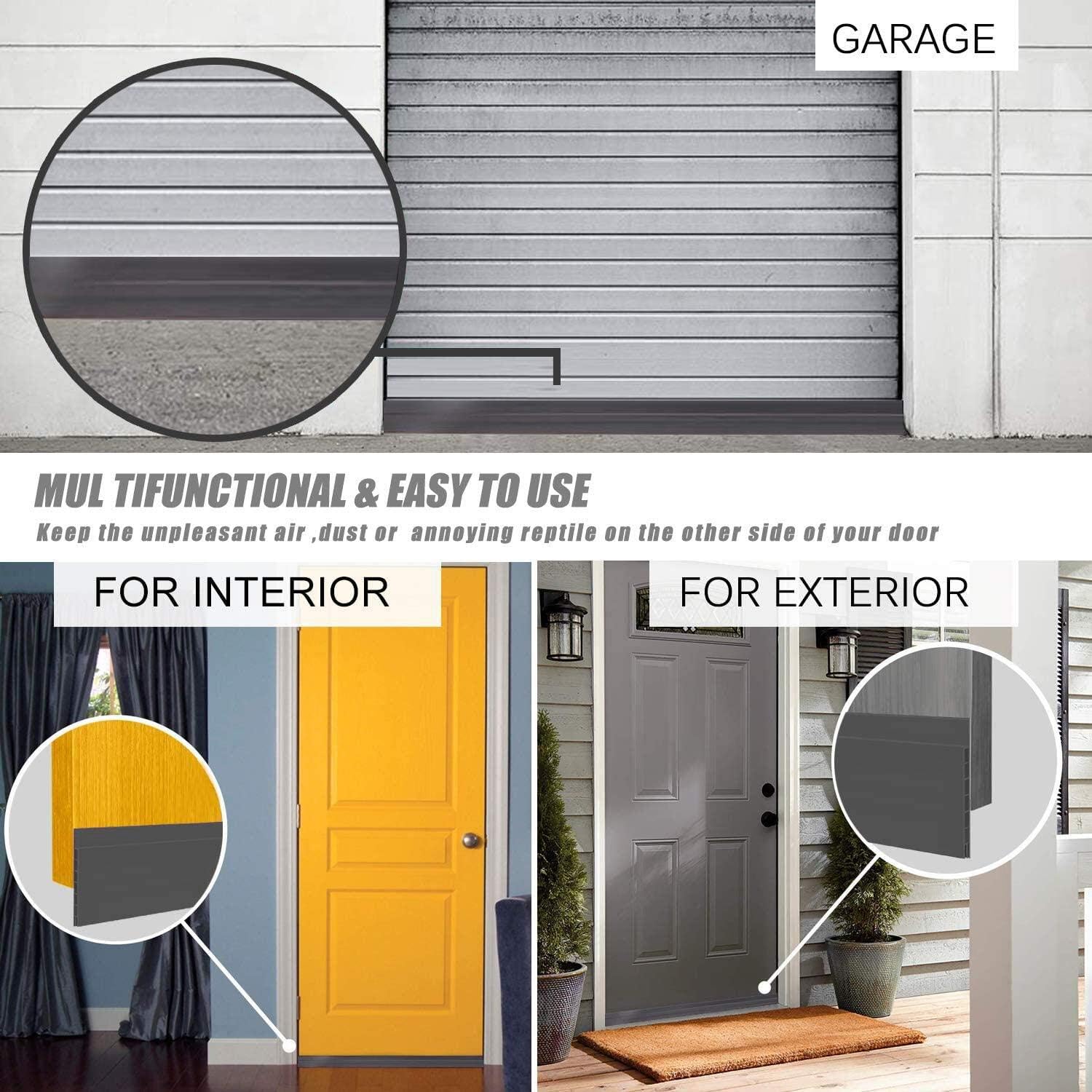 Suptikes Door Draft Stopper for Large Gaps 3W x 37L Grey